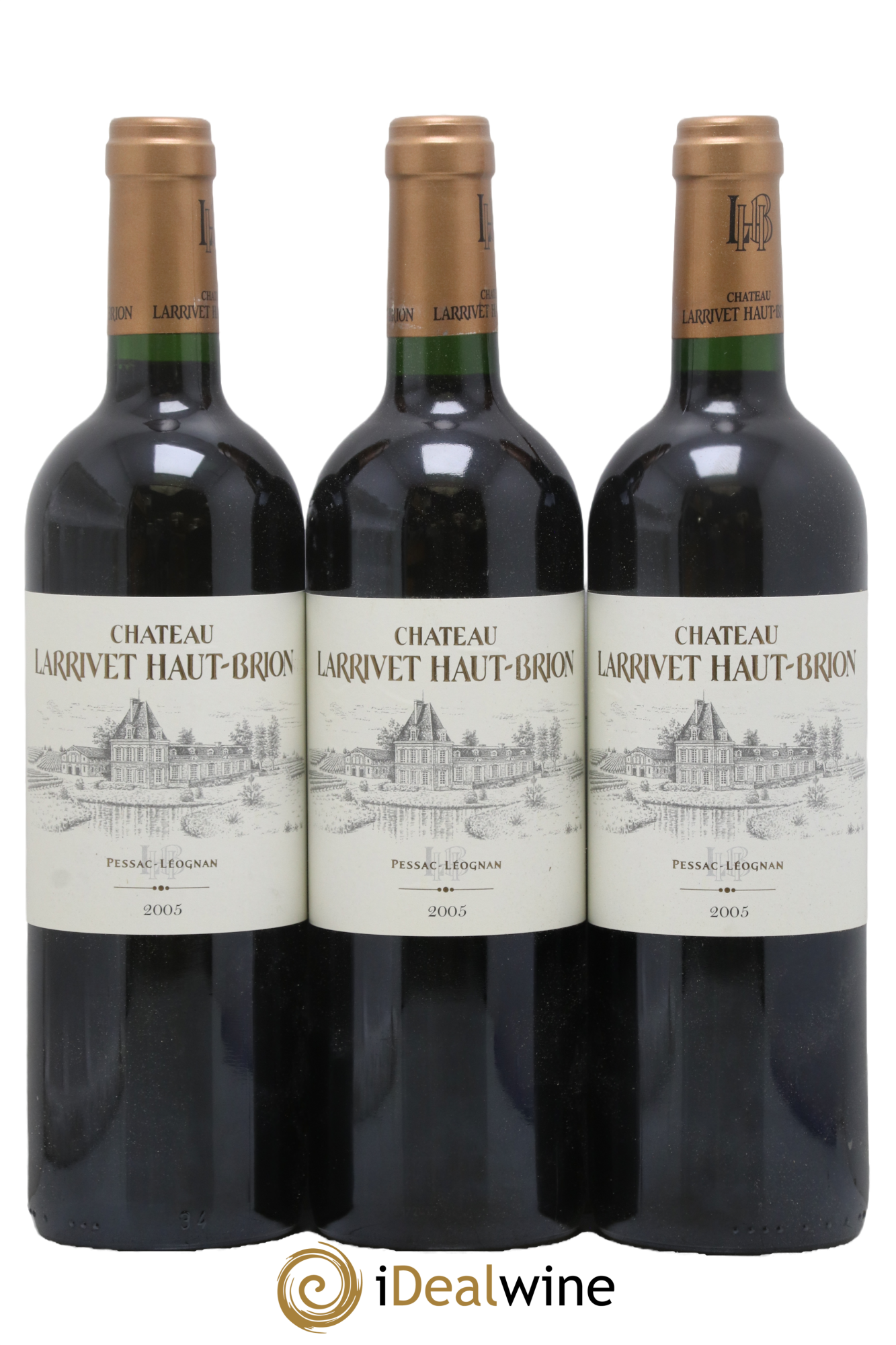 Château Larrivet Haut-Brion 2005 - Lot of 3 bottles - 0