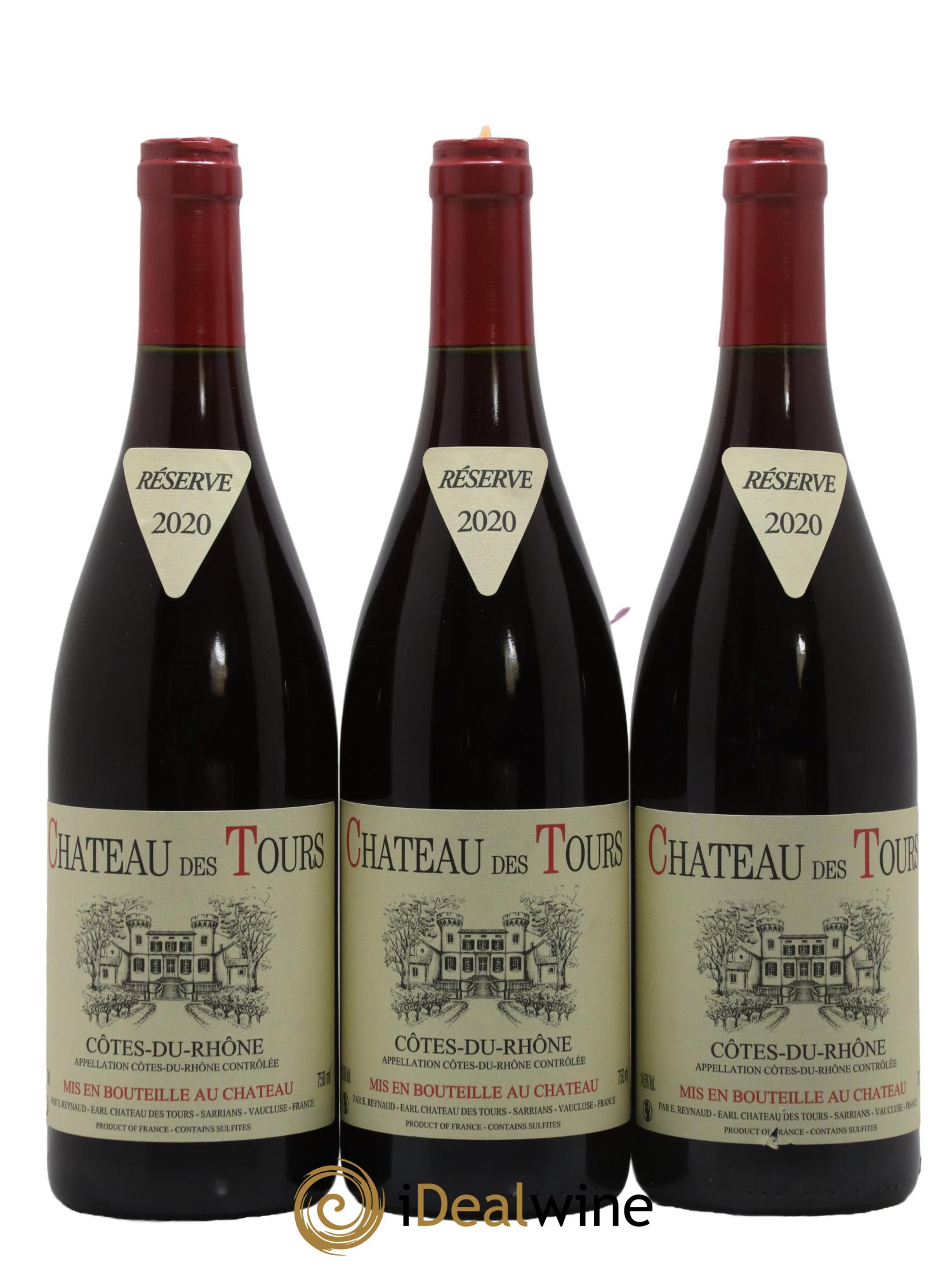 Côtes-du-Rhône Château des Tours Emmanuel Reynaud 2020 - Lot de 3 bouteilles - 0