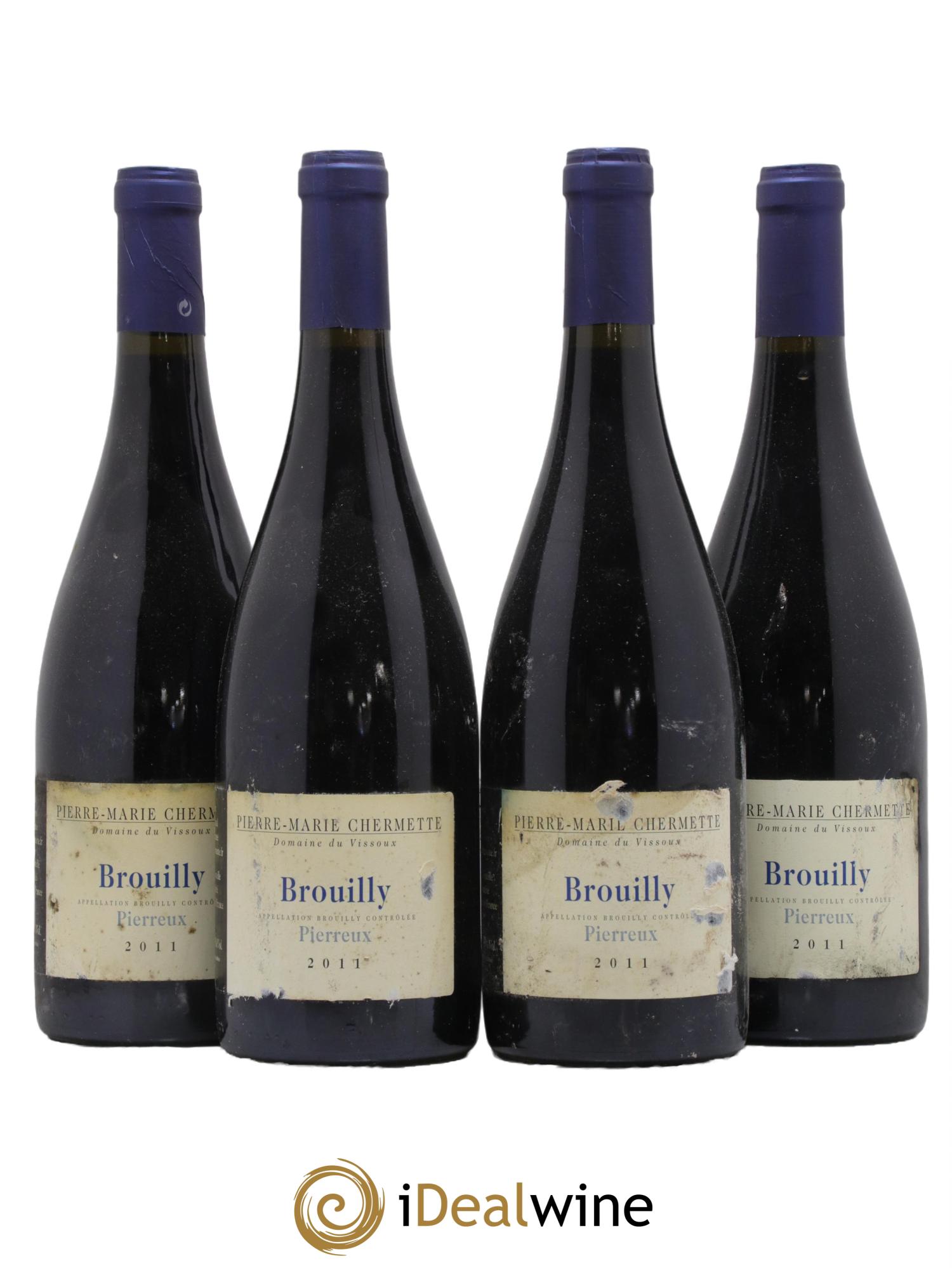 Brouilly Pierreux Domaine du Vissoux - P-M. Chermette 2011 - Lot of 4 bottles - 0