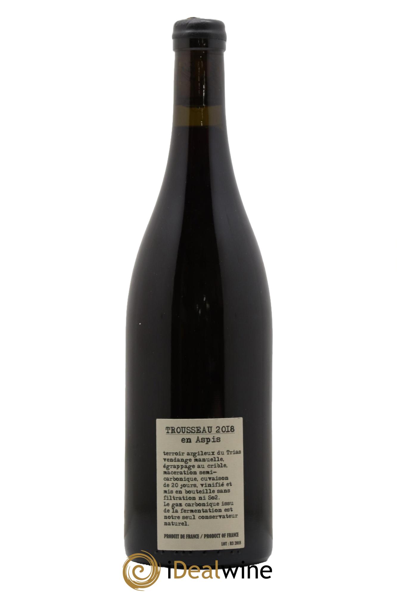 Arbois-Pupillin Trousseau En Aspis Adeline Houillon & Renaud Bruyère 2018 - Lot de 1 bouteille - 1