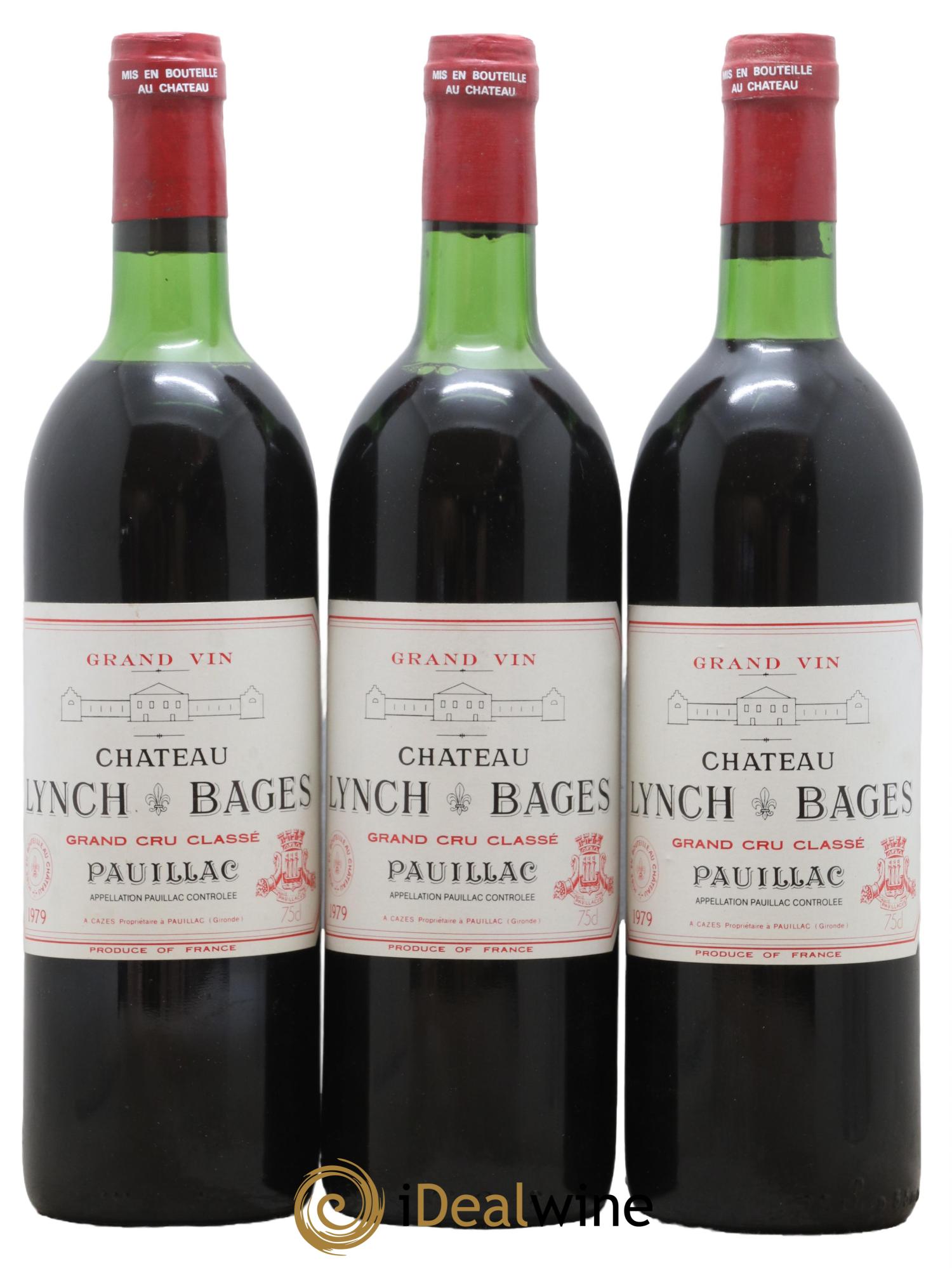 Château Lynch Bages 5ème Grand Cru Classé 1979 - Lot de 3 bouteilles - 0