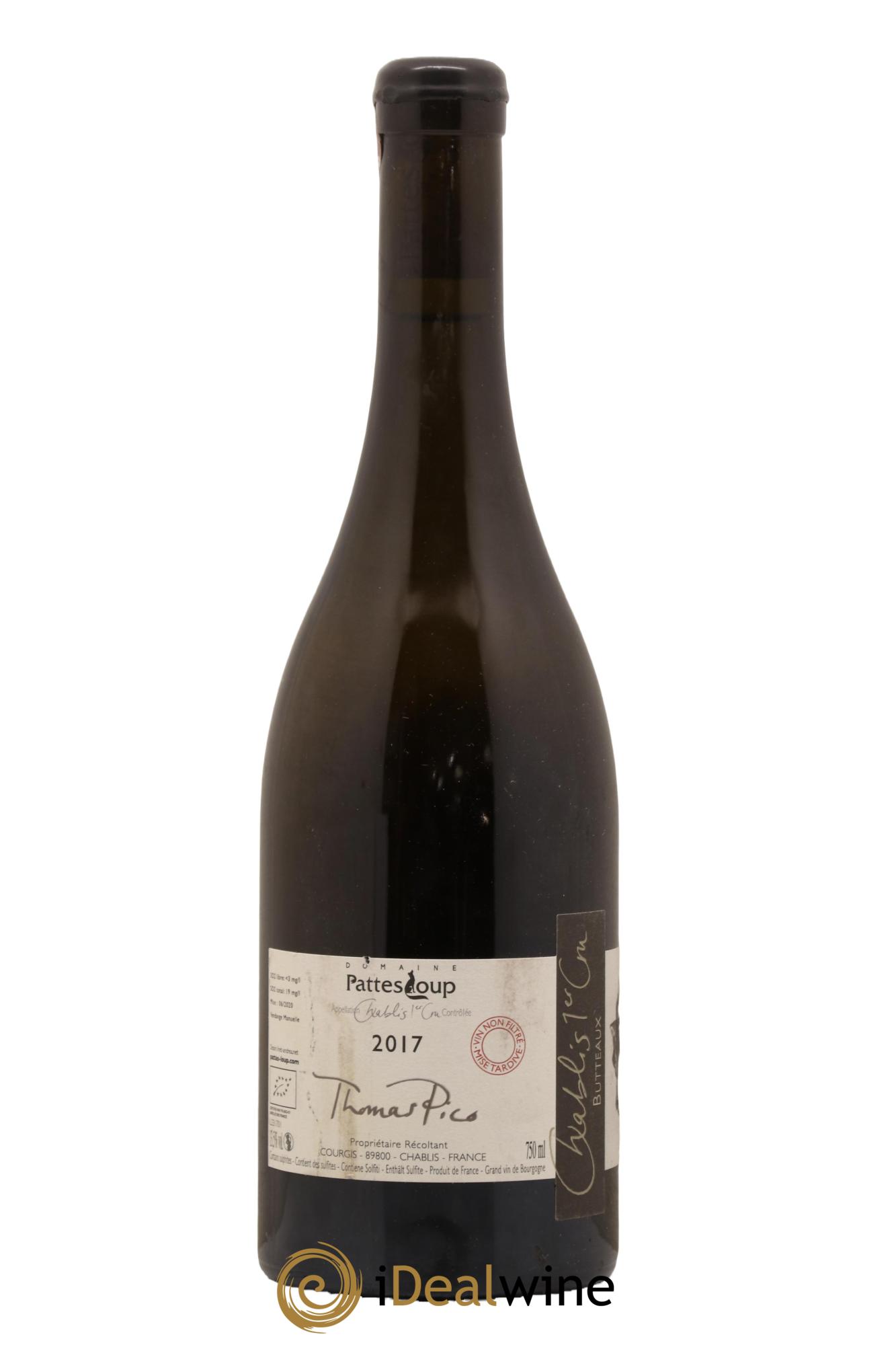 Chablis 1er Cru Butteaux Pattes Loup (Domaine) 2017 - Lot de 1 bouteille - 1