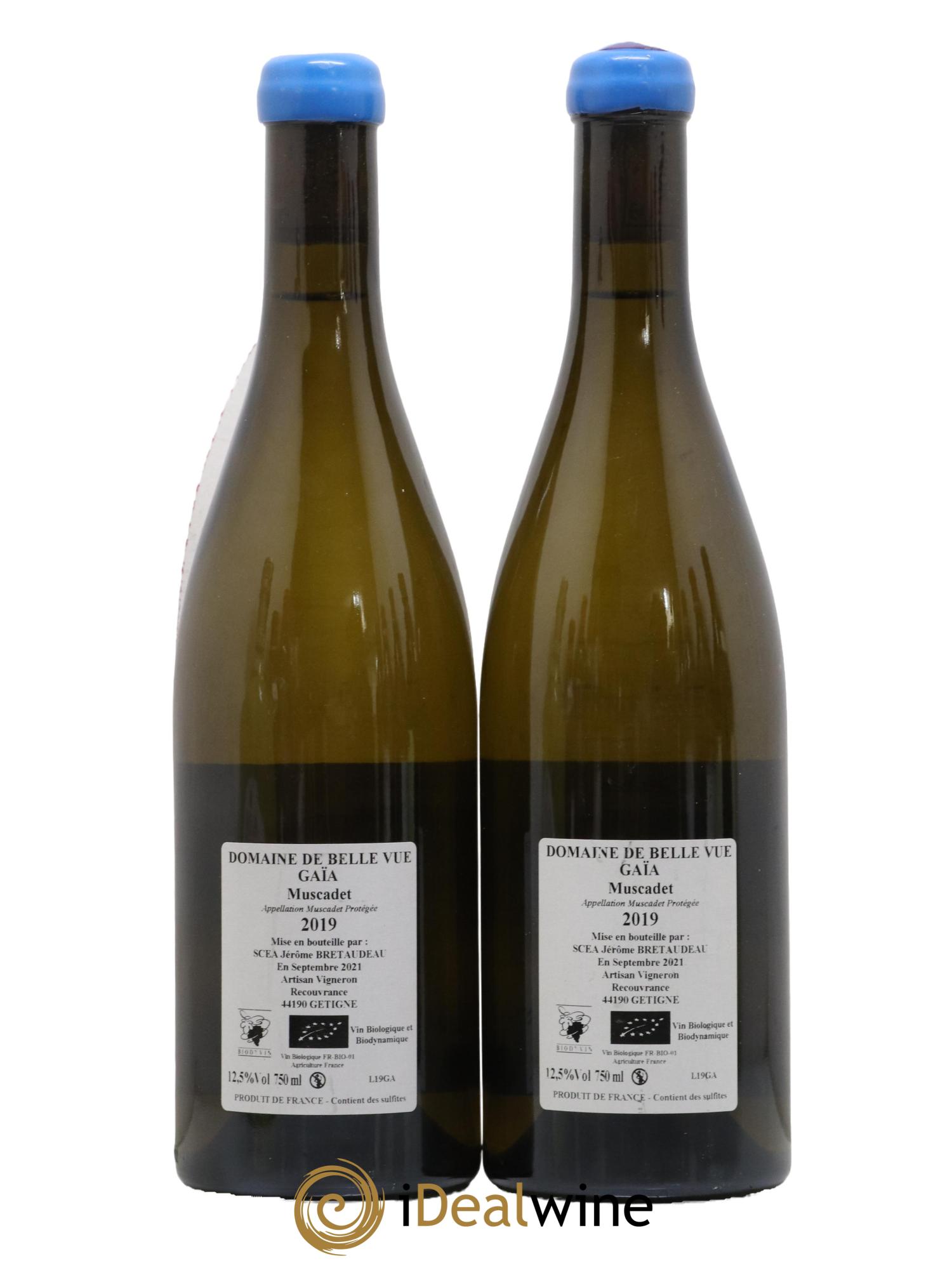 Muscadet-Sèvre-et-Maine Gaia Jérôme Bretaudeau - Domaine de Bellevue 2019 - Lot de 2 bouteilles - 1