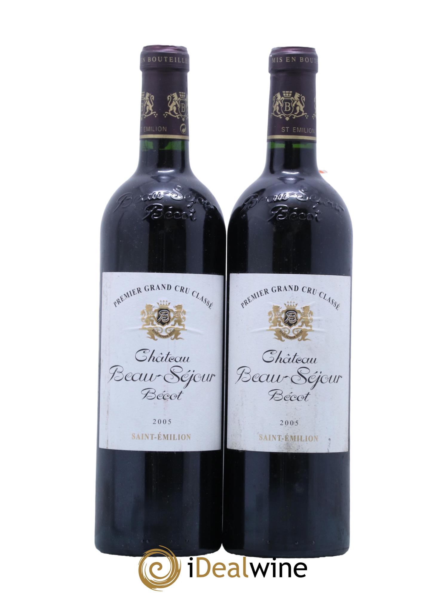 Château Beau-Séjour Bécot 1er Grand Cru Classé B 2005 - Lot de 2 bouteilles - 0
