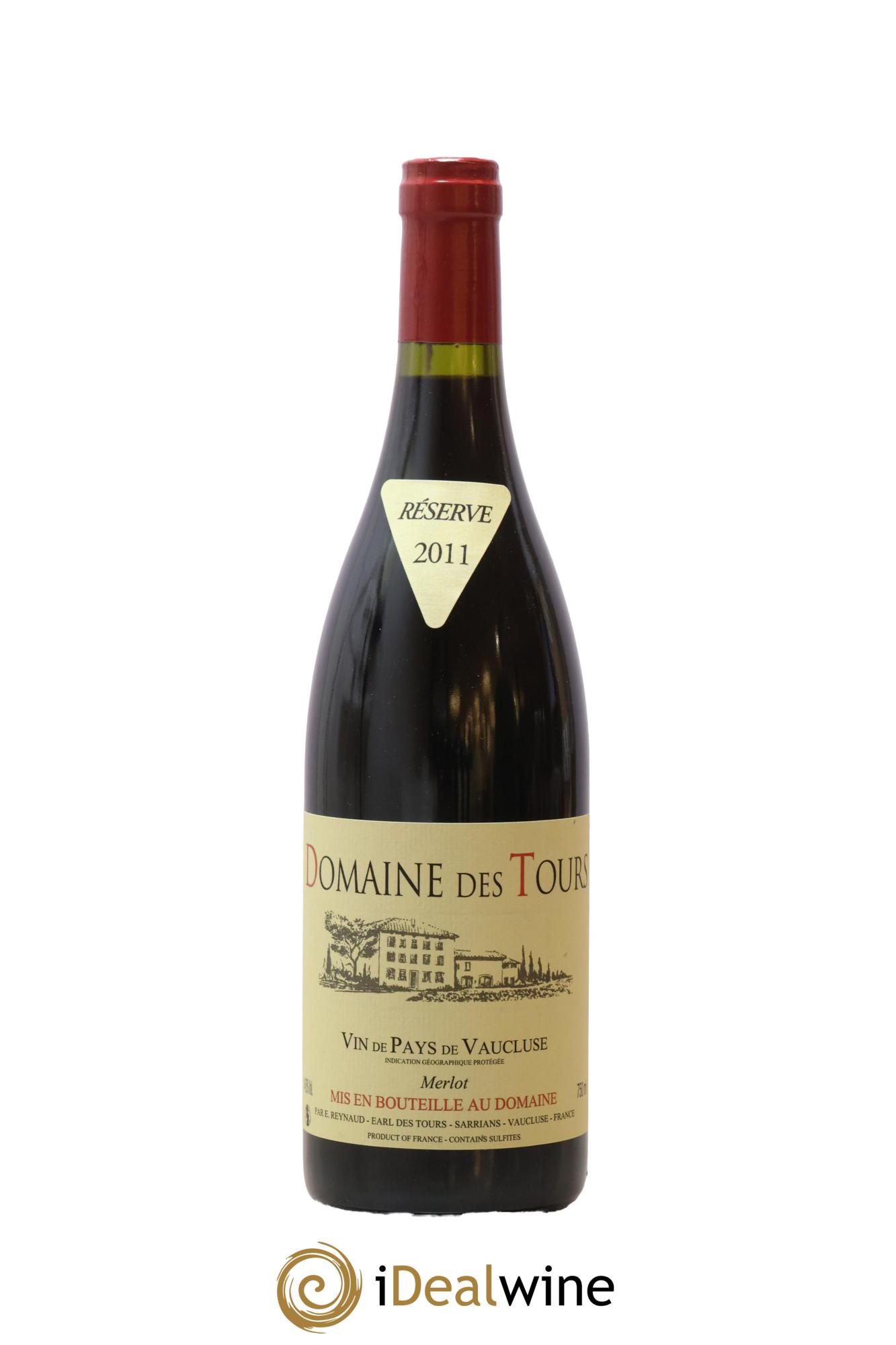 Vaucluse Domaine des Tours Merlot Emmanuel Reynaud 2011 - Lot de 1 bouteille - 0