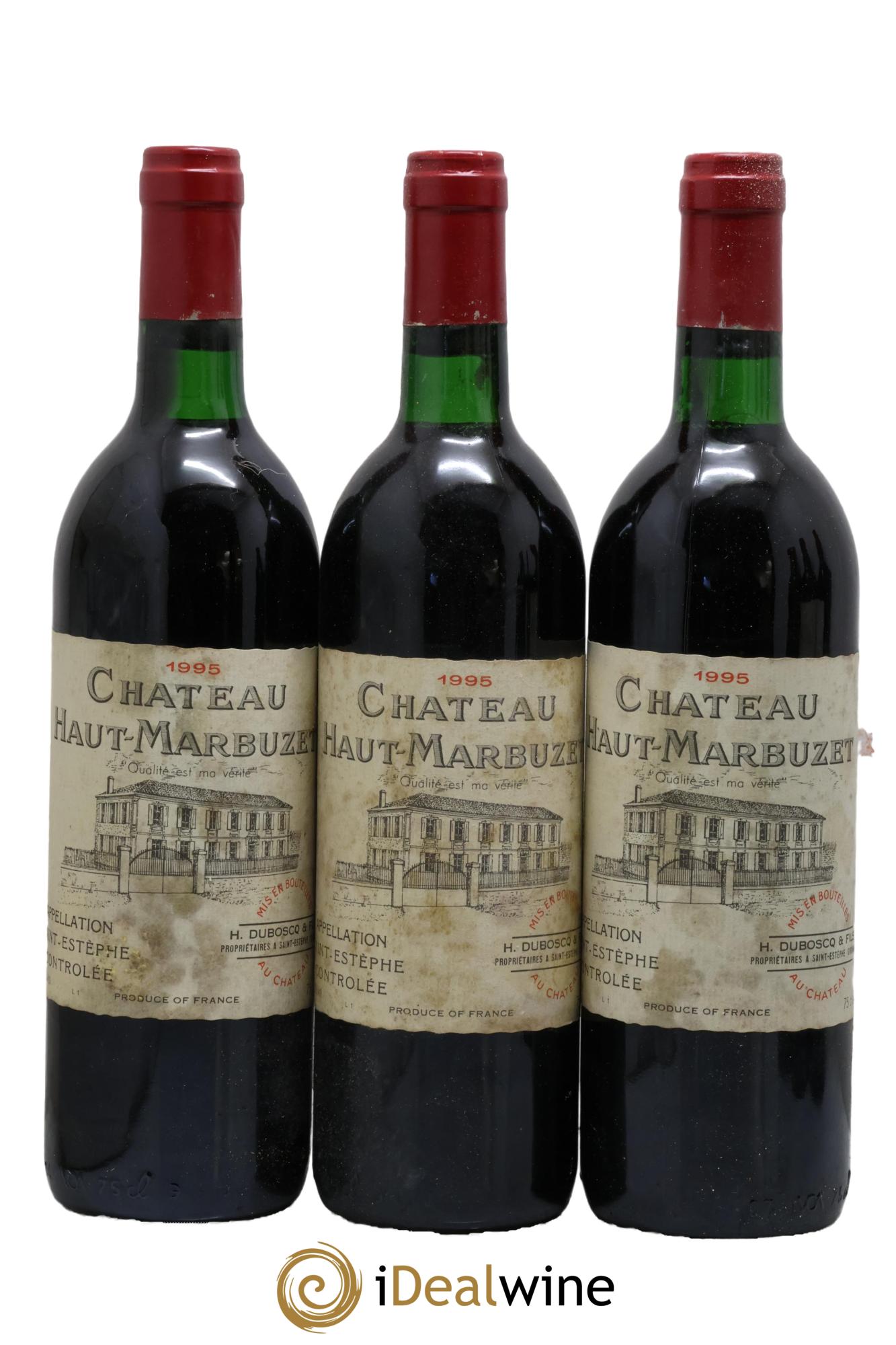 Château Haut Marbuzet 1995 - Lot of 3 bottles - 0