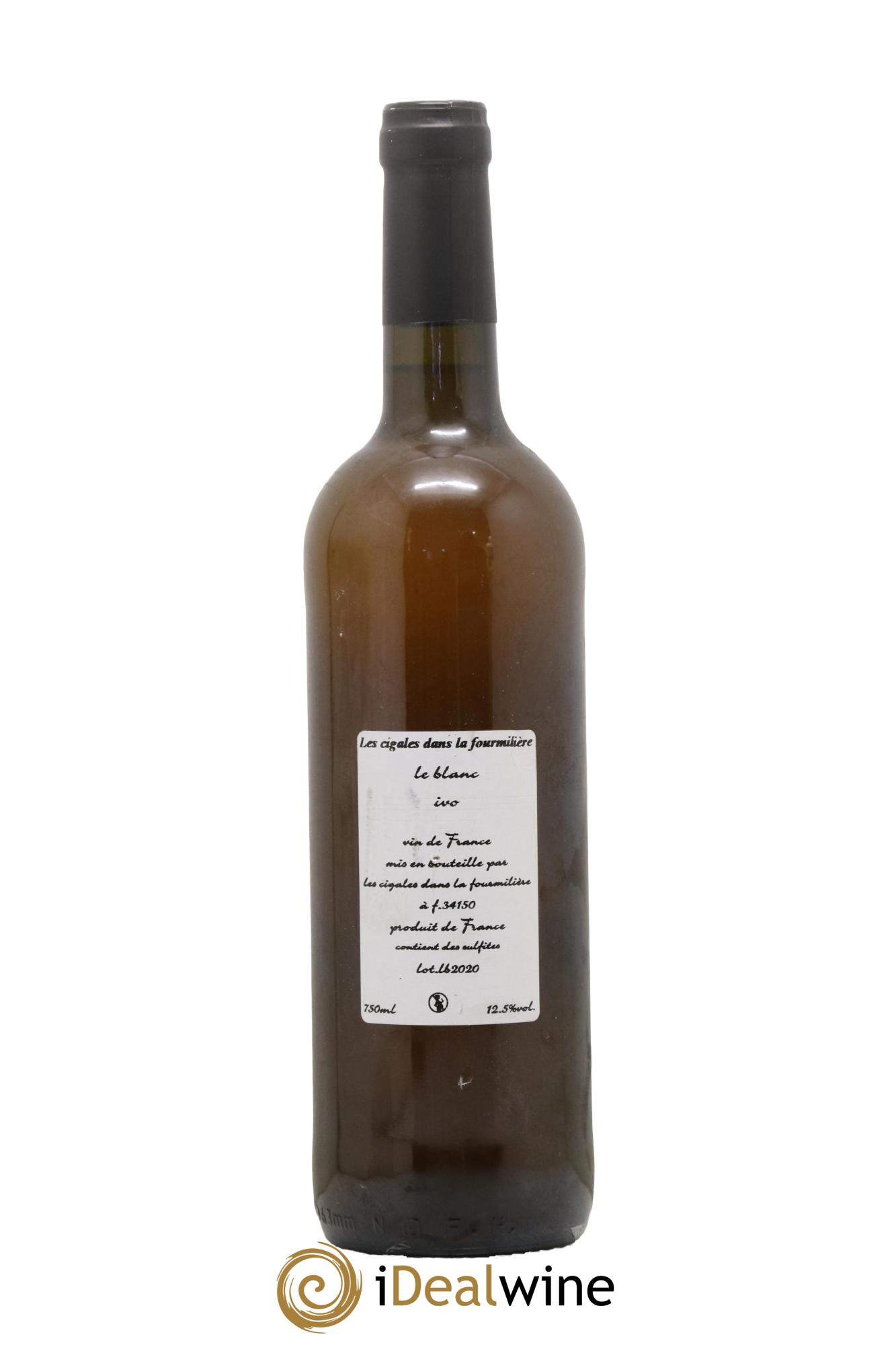 Vin de France Le Blanc Les Cigales dans la Fourmillière 2020 - Lot de 1 bouteille - 1