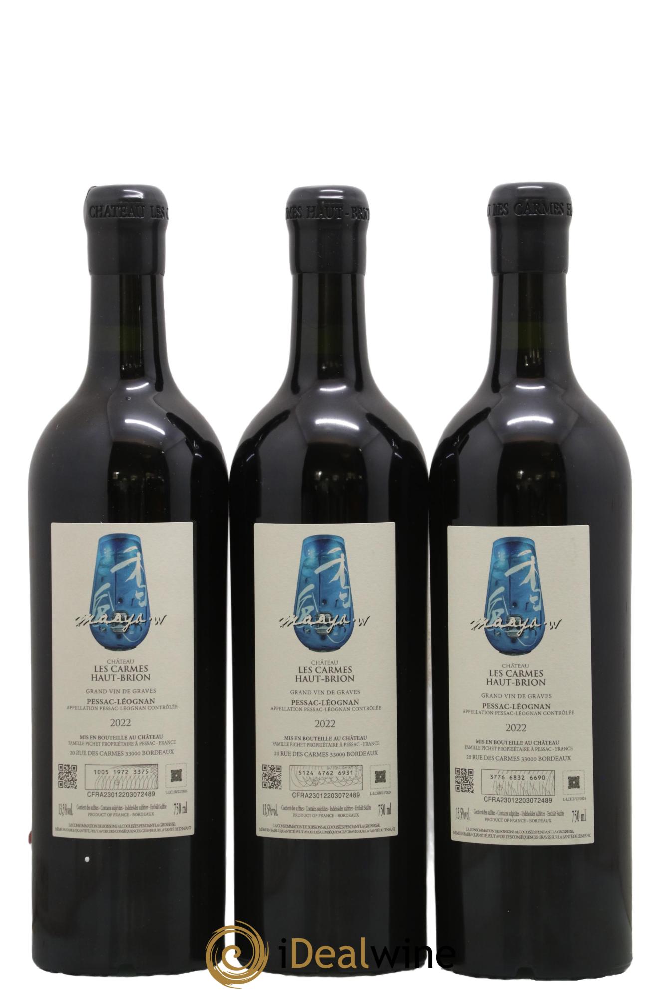 Château Les Carmes Haut-Brion 2022 - Lot of 3 bottles - 1