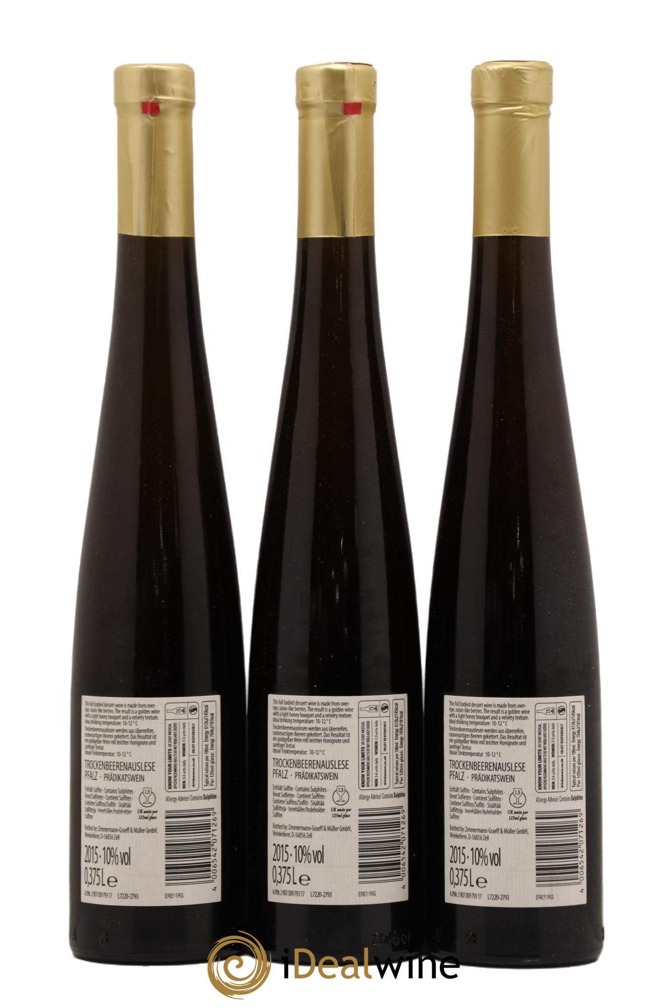 Allemagne Pfalz Trockenbeerenauslese Roman Graeff 2015 - Lot de 6 demi bouteilles - 4