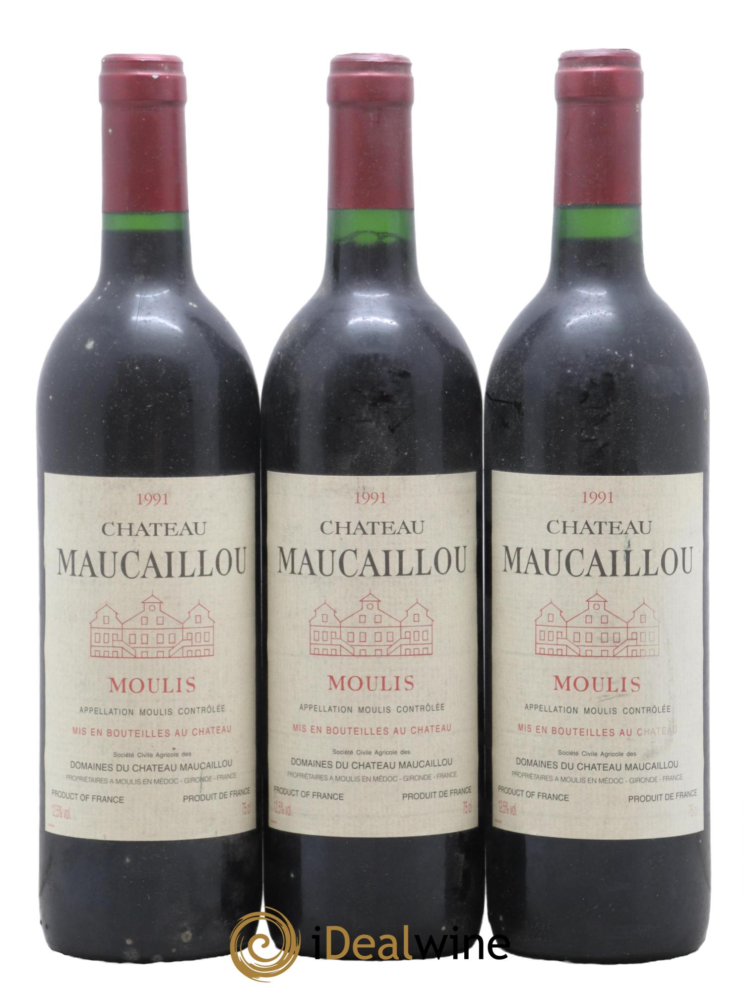 Château Maucaillou 1991 - Lot de 3 bouteilles - 0