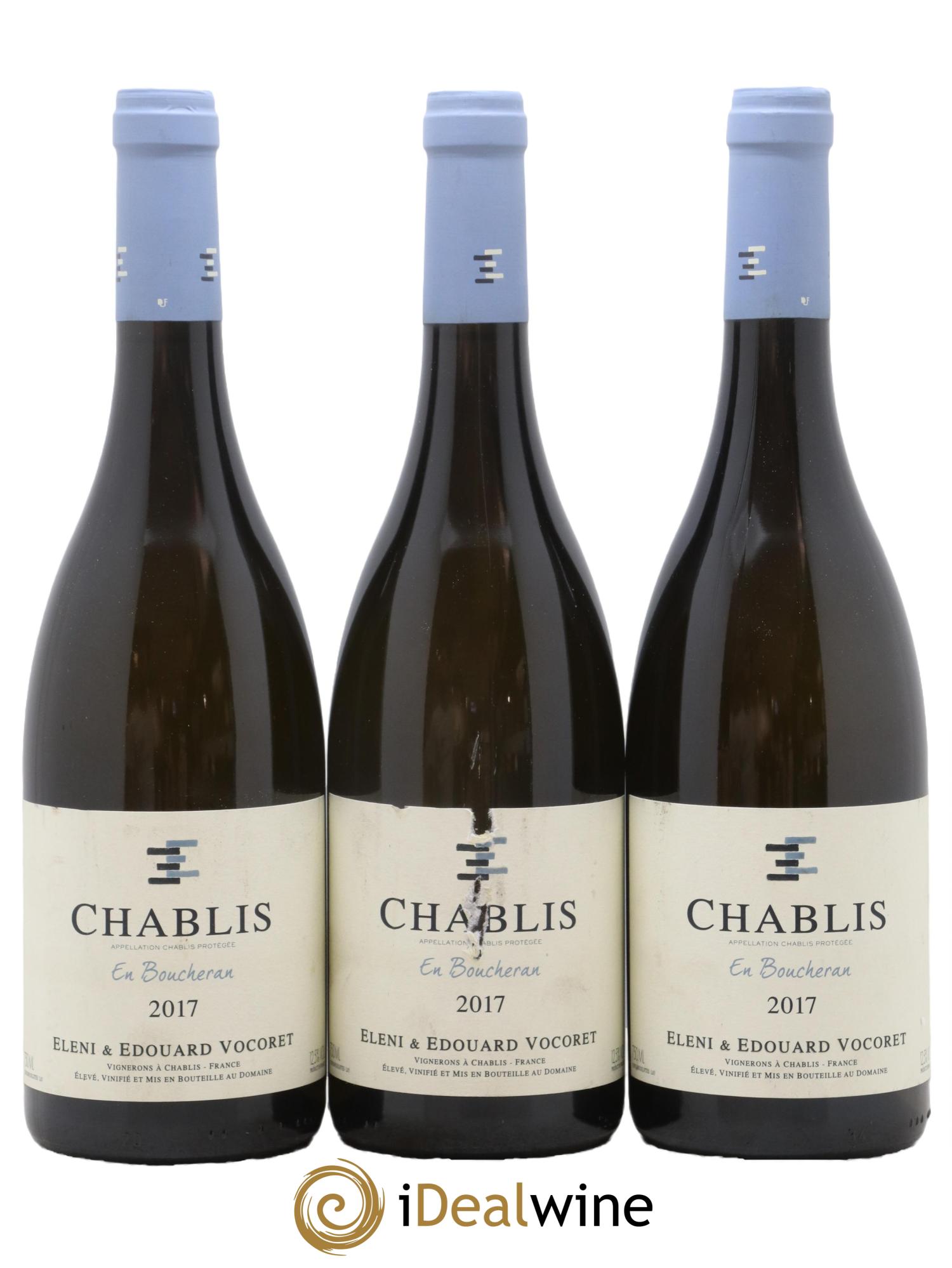 Chablis En Boucheran Eleni et Edouard Vocoret 2017 - Lot de 3 bouteilles - 0