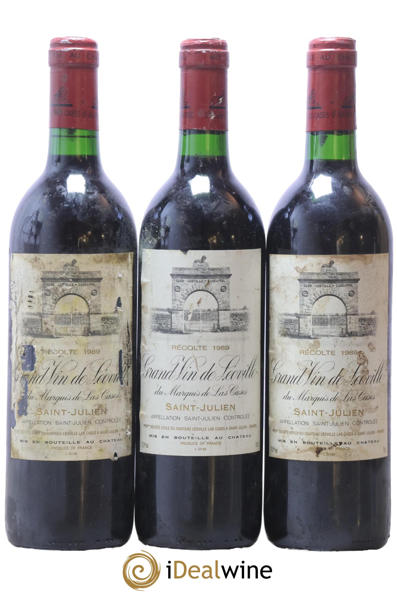 Château Léoville Las Cases 2ème Grand Cru Classé 1989 - Posten von 3 Flaschen - 0