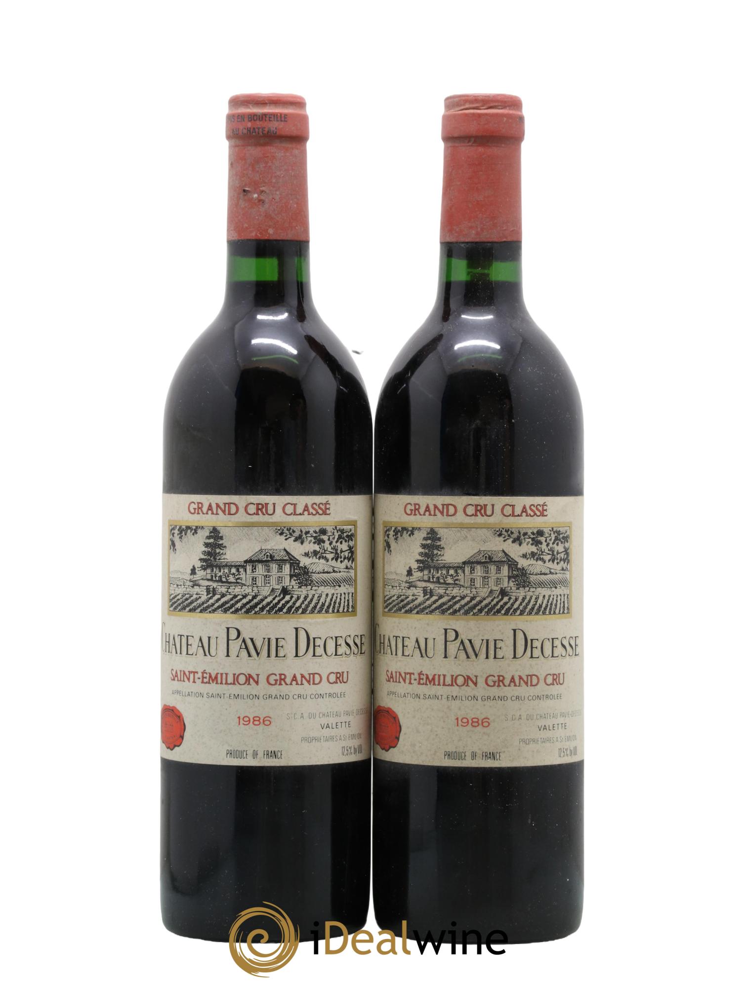 Château Pavie Decesse Grand Cru Classé 1986 - Lot de 2 bouteilles - 0
