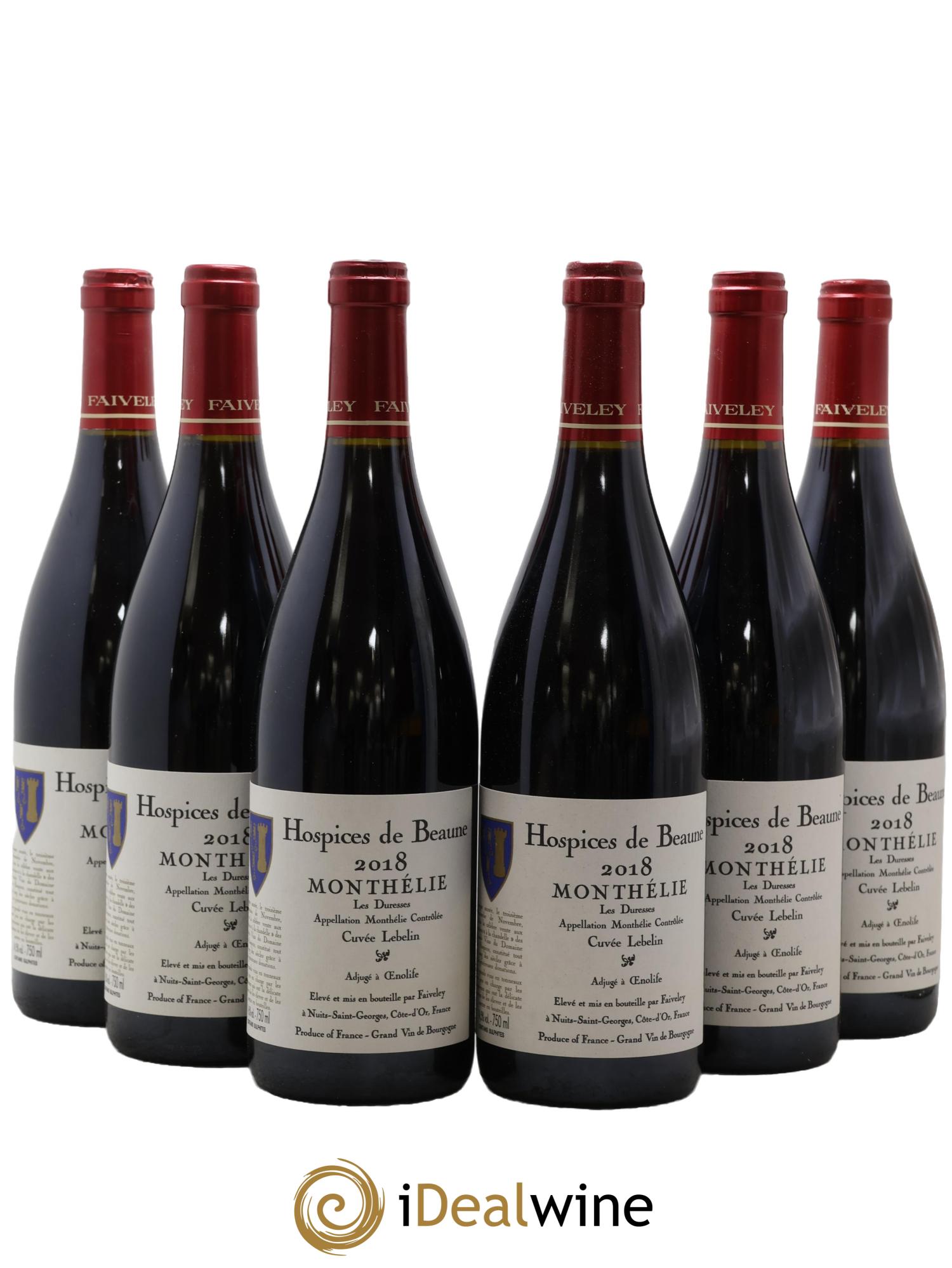 Monthélie Les Duresses Cuvée Lebelin Hospices De Beaune 2018 - Lotto di 6 bottiglie - 0