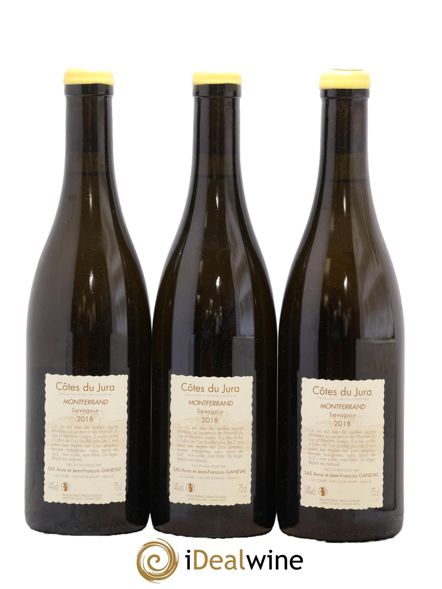 Côtes du Jura Montferrand savagnin Anne et Jean François Ganevat 2018 - Lotto di 3 bottiglie - 1