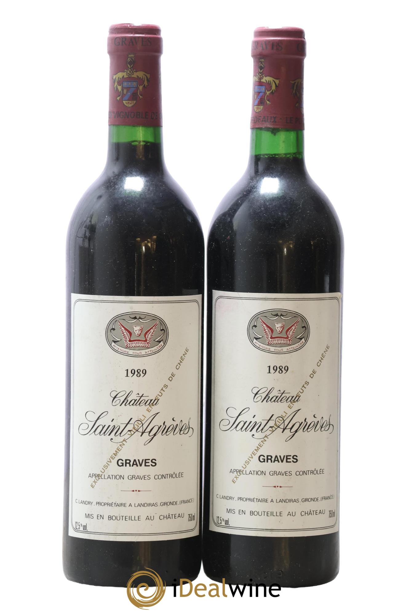 Graves Château Saint Agreves 1989 - Posten von 2 Flaschen - 0
