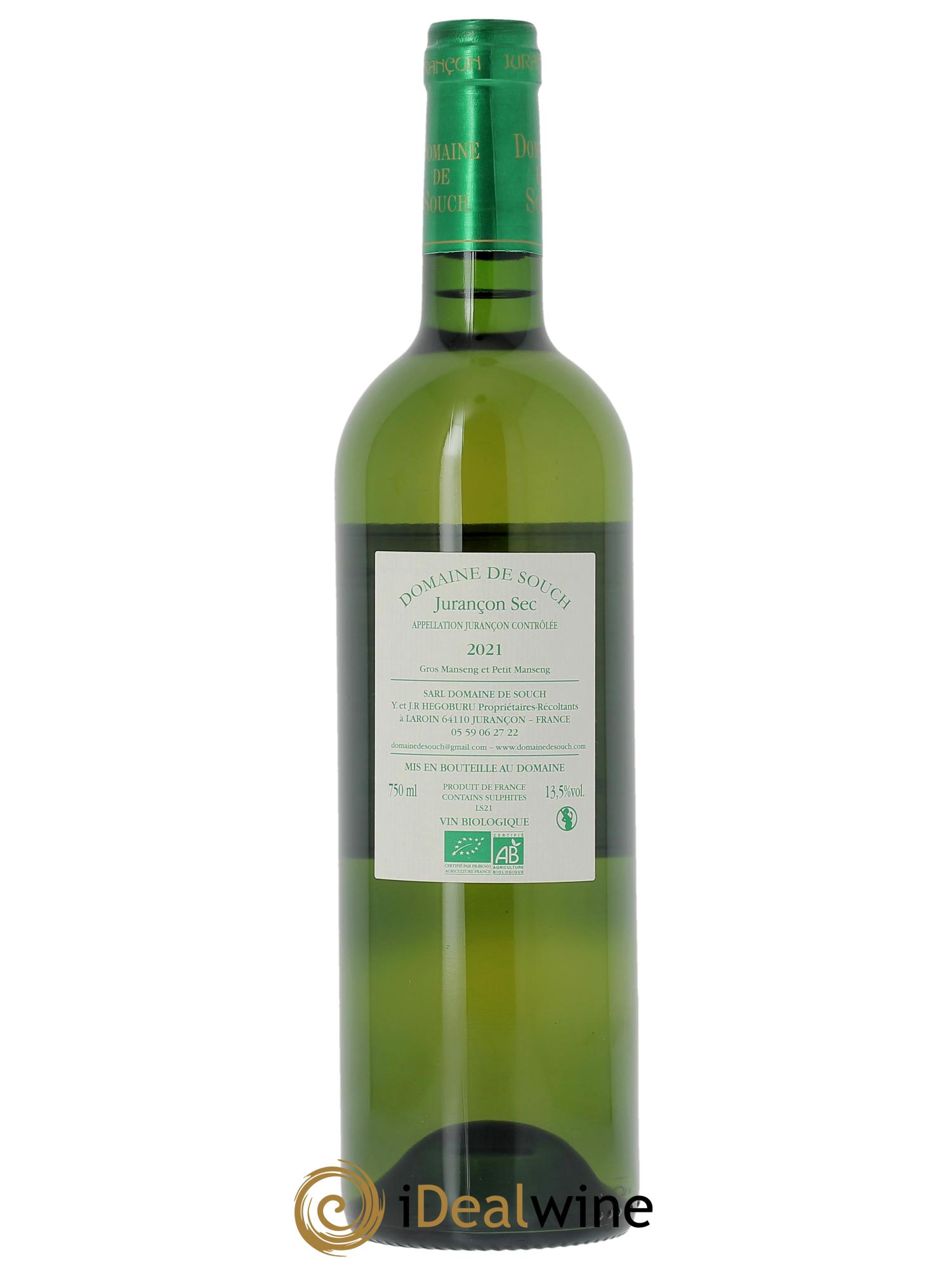 Jurançon sec Souch (Domaine de)  2021 - Lotto di 1 bottiglia - 1