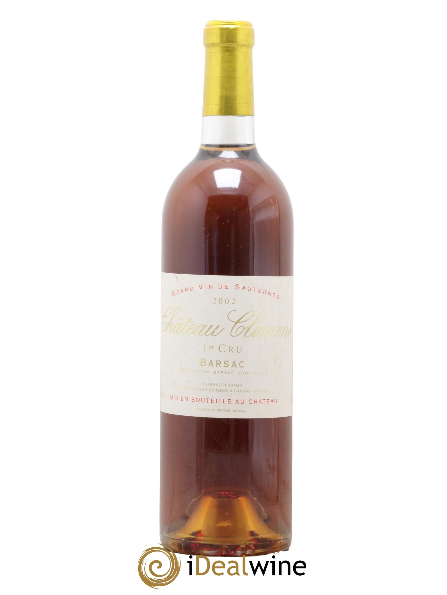 Château Climens 1er Grand Cru Classé 2002 - Lot de 1 bouteille - 0