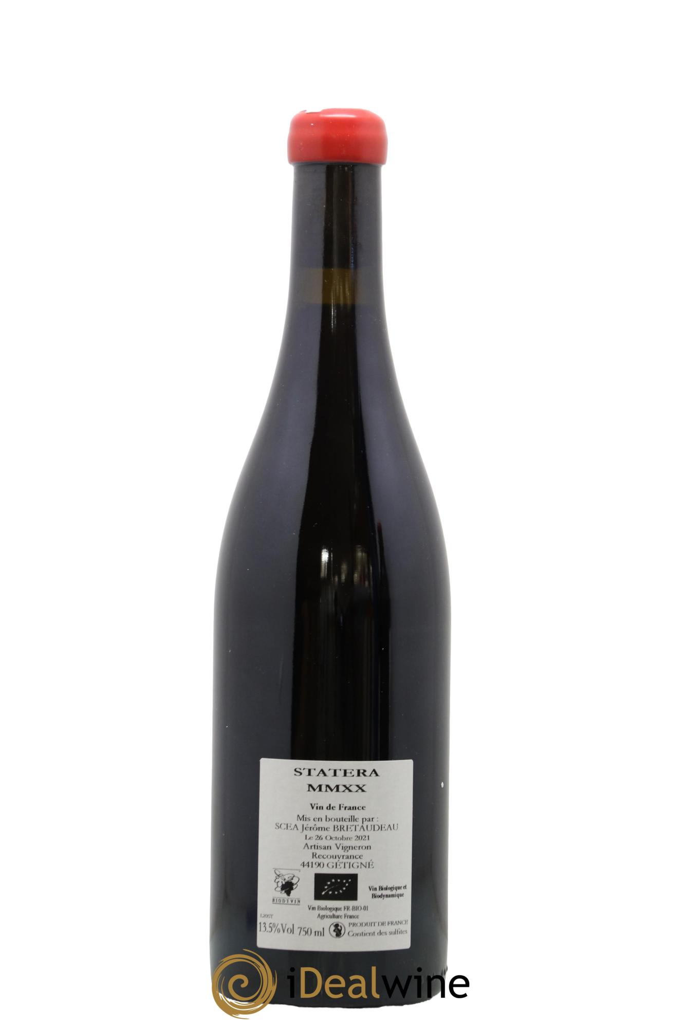 Vin de France Statera Jérôme Bretaudeau - Domaine de Bellevue 2020 - Lot de 1 bouteille - 1