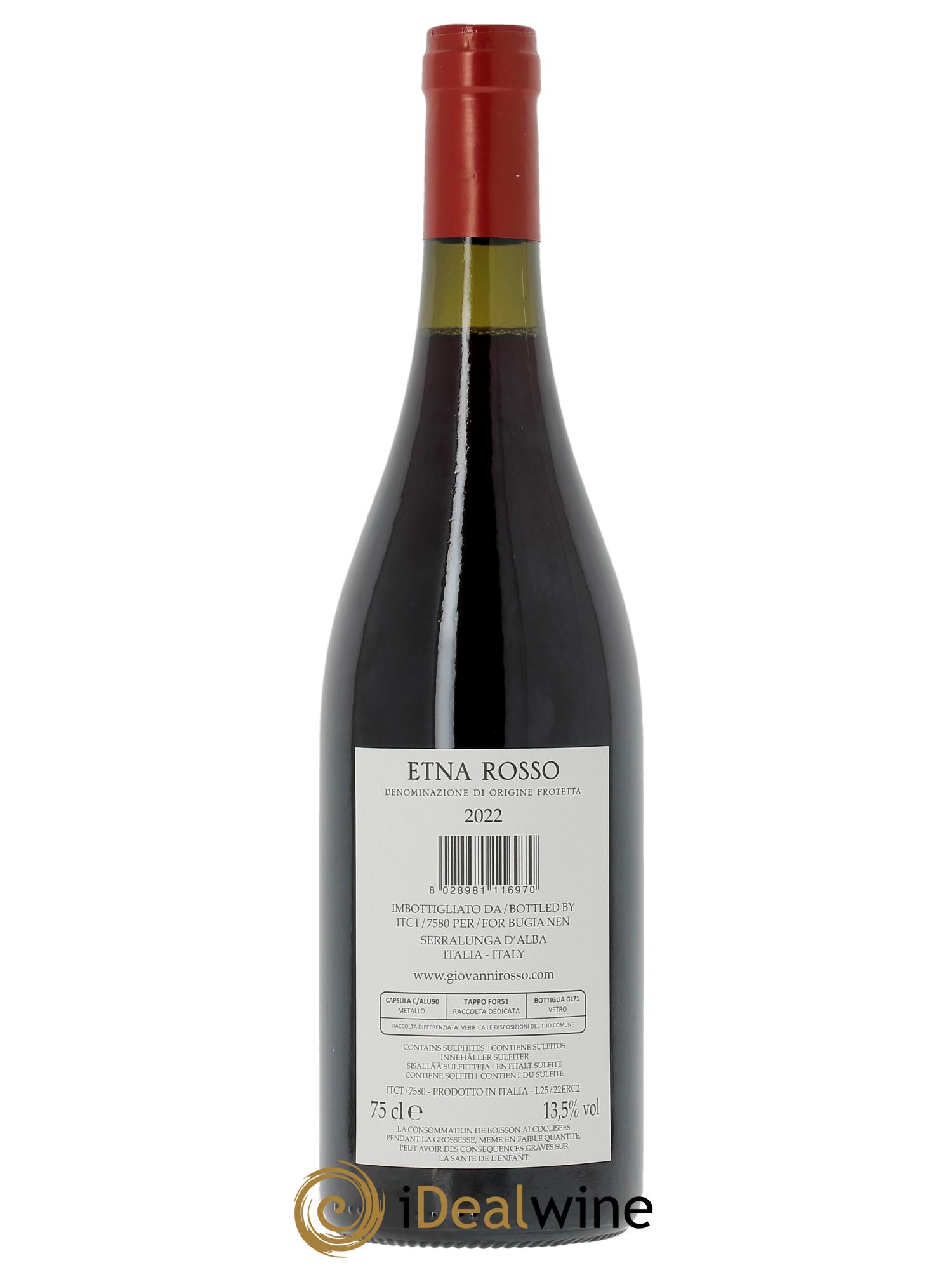 Etna Rosso DOC Giovanni Rosso (Original-holzkiste ab 6 Fl.) 2022 - Posten von 1 Flasche - 1