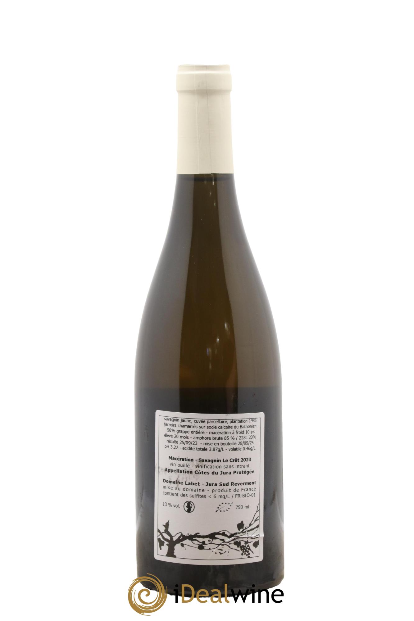 Côtes du  Jura Macération-Savagnin Le Crêt Labet (Domaine) 2023 - Lot de 1 bouteille - 1