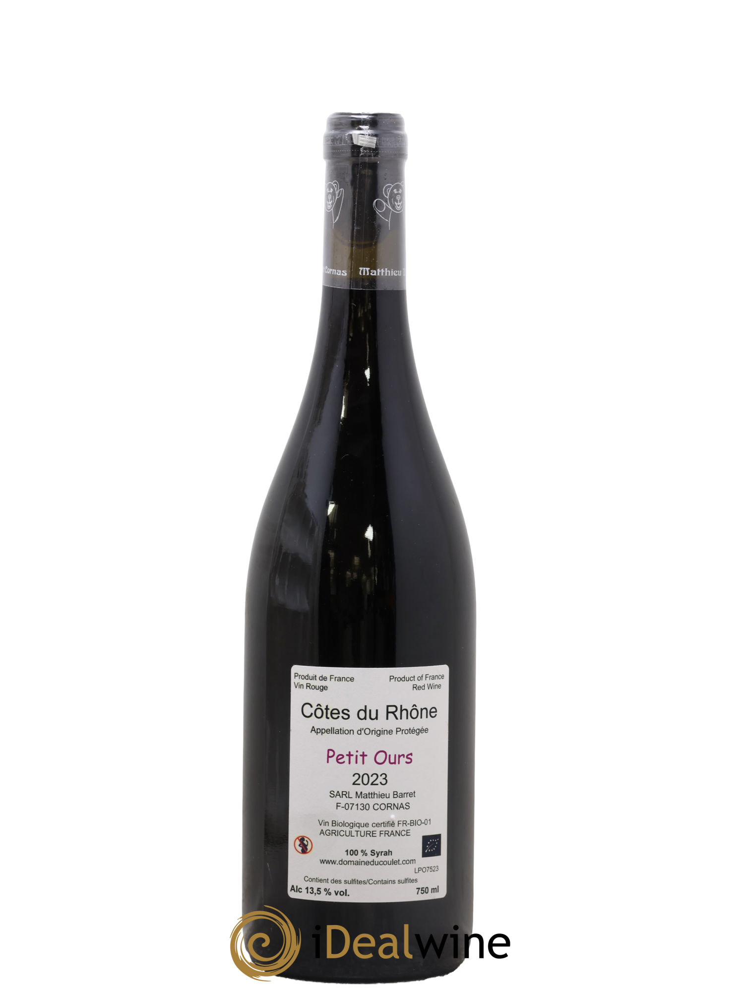Côtes-du-Rhône Petit Ours Brun Coulet (Domaine du) - Matthieu Barret 2023 - Lot de 1 bouteille - 1