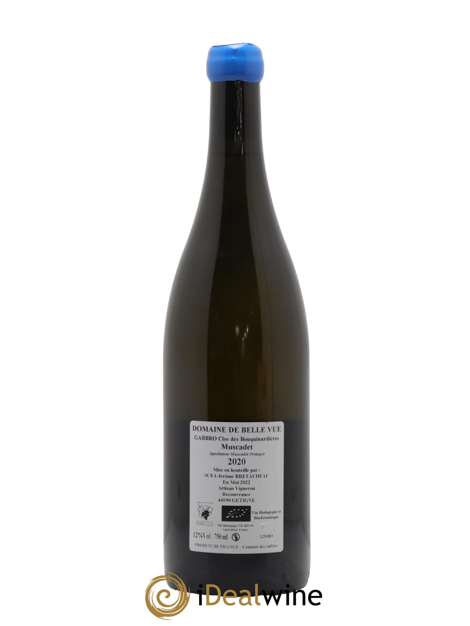 Muscadet-Sèvre-et-Maine Gabbro Clos des Bouquinardières Jérôme Bretaudeau - Domaine de Bellevue 2020 - Lot de 1 bouteille - 1