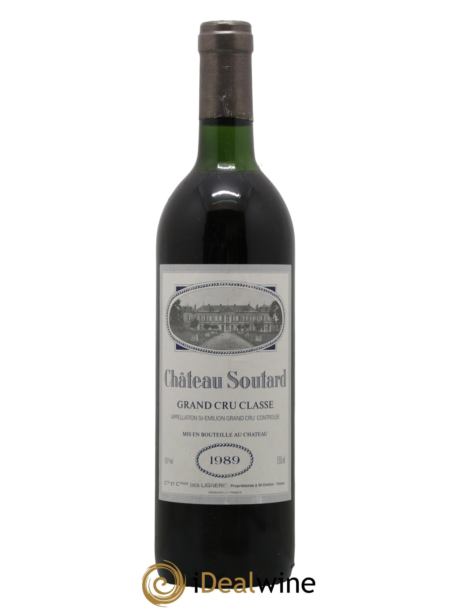Château Soutard Grand Cru Classé 1989 - Lot de 1 bouteille - 0