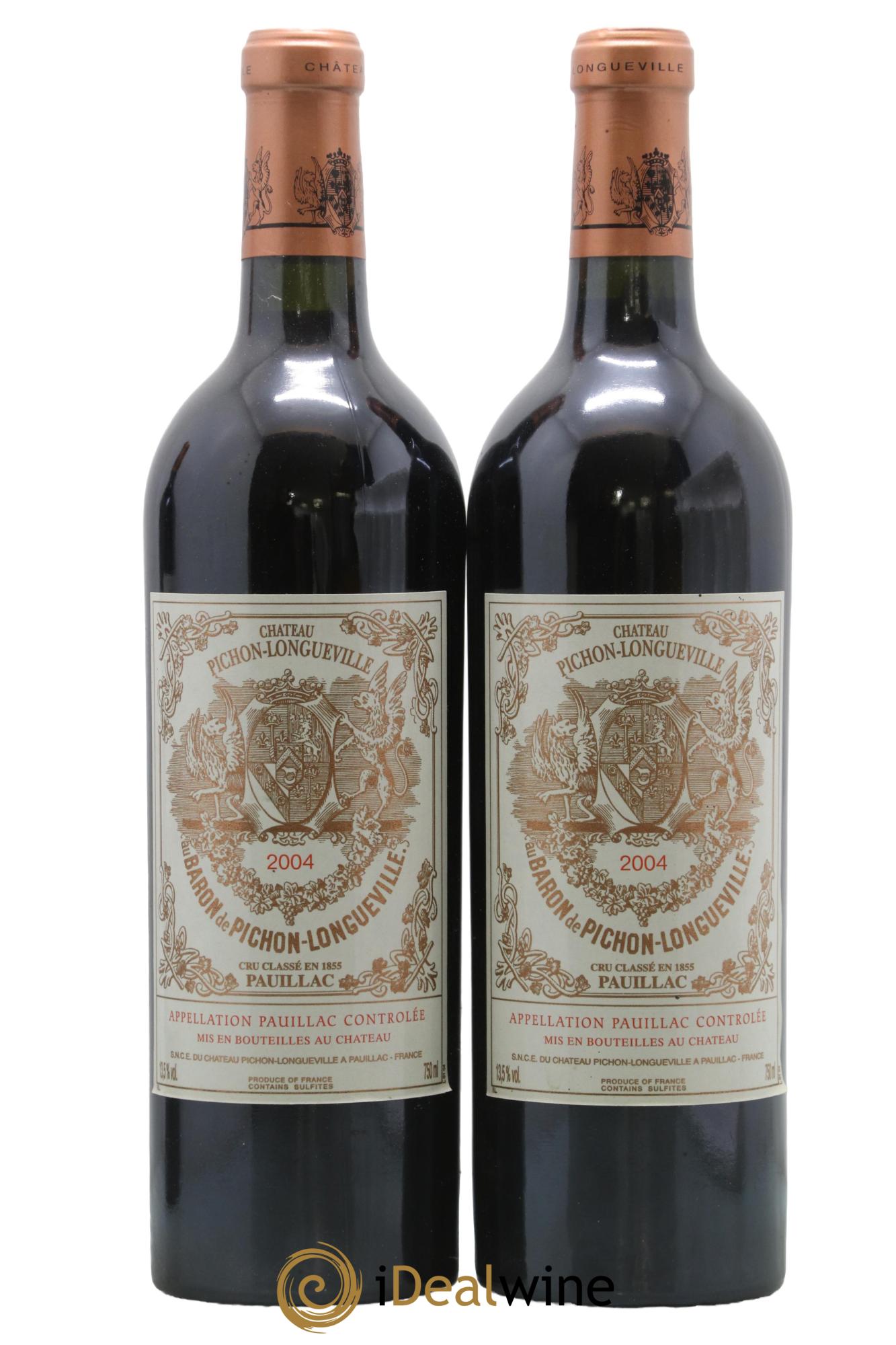 Pichon Longueville Baron 2ème Grand Cru Classé 2004 - Lot of 2 bottles - 0