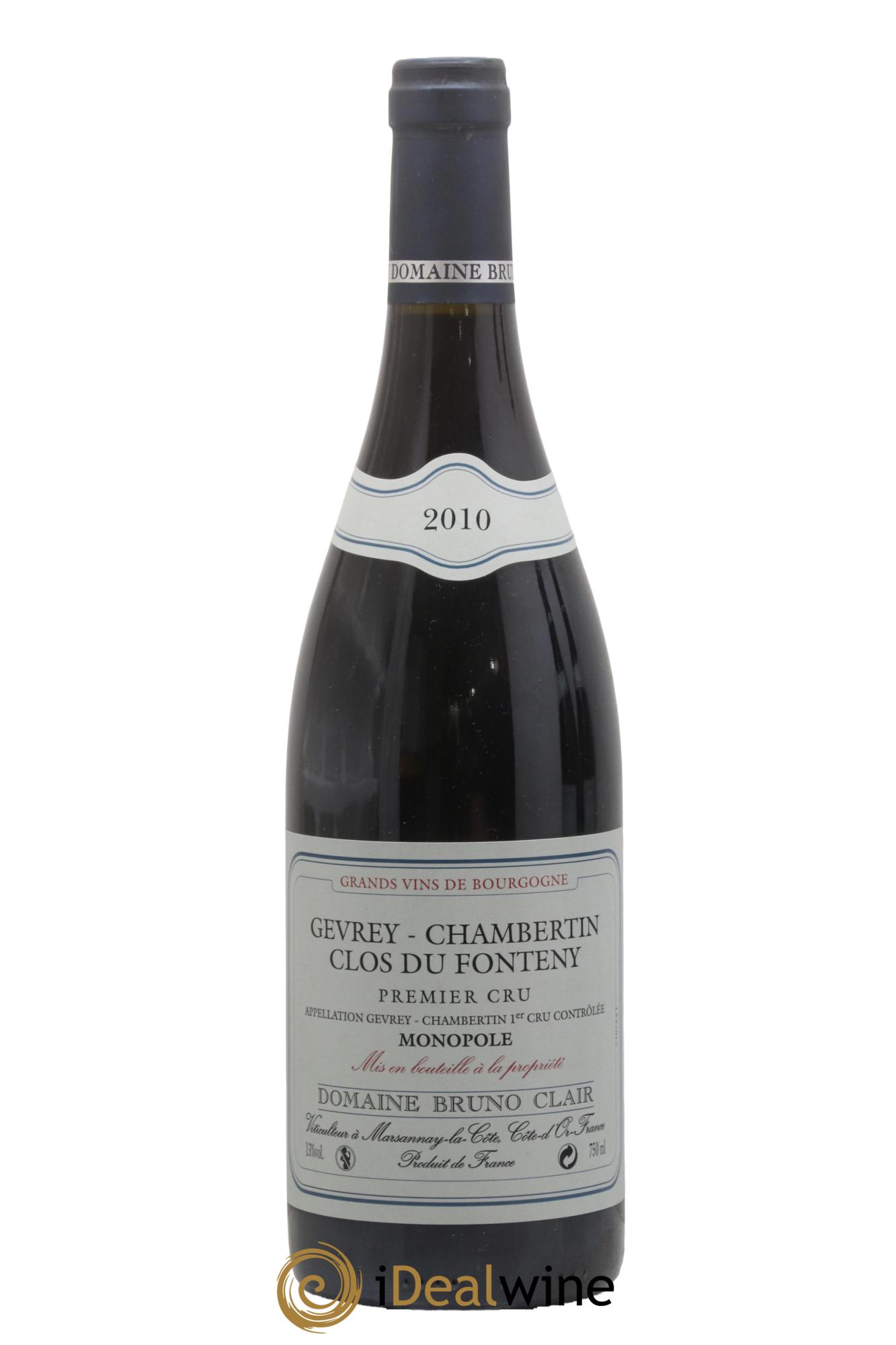 Gevrey-Chambertin 1er Cru Clos du Fonteny Bruno Clair (Domaine) 2010 - Lot de 1 bouteille - 0