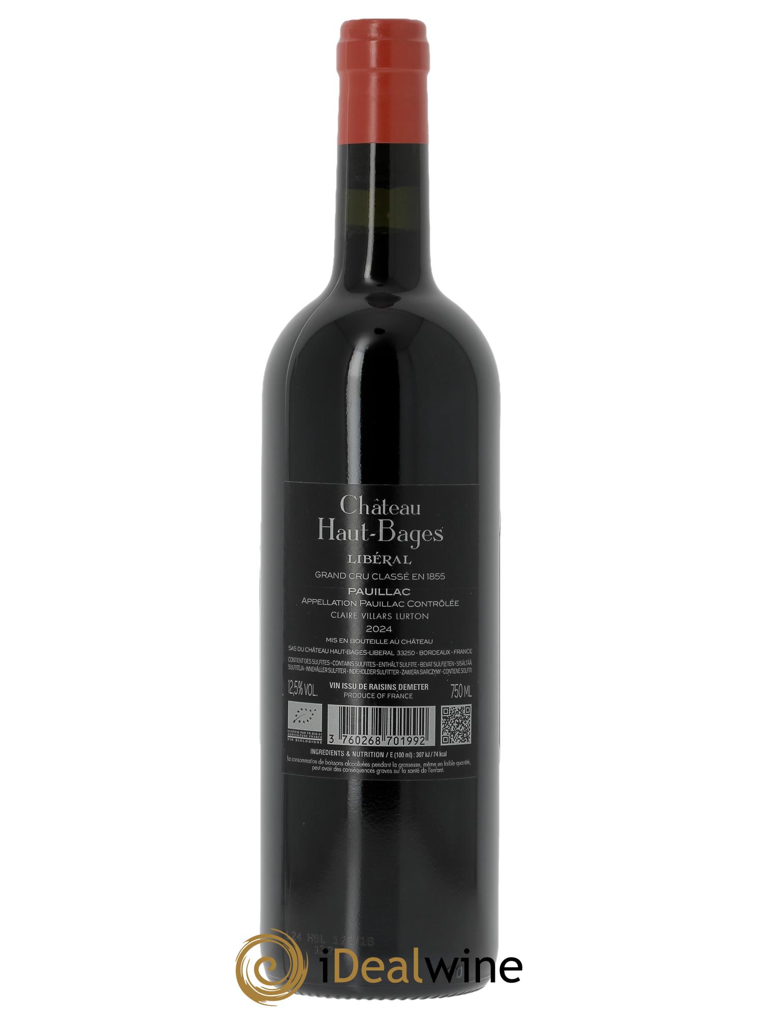 Château Haut Bages Libéral 5ème Grand Cru Classé (CBO à partir de 6 bts) 2024 - Lot de 1 bouteille - 1