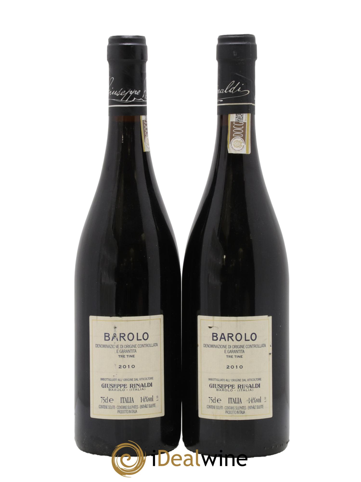 Barolo DOCG Tre Tine Giuseppe Rinaldi 2010 - Lot of 2 bottles - 1