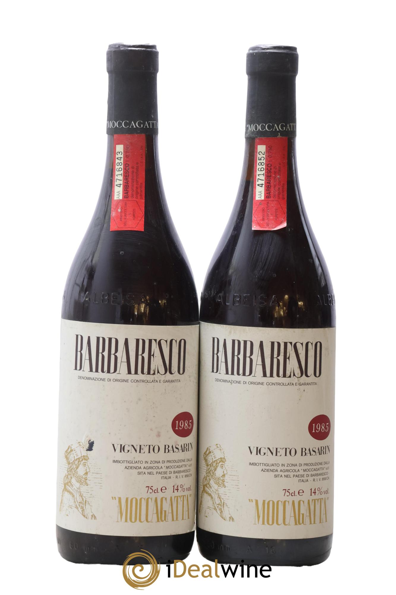 Barbaresco DOCG Basarin Moccagatta 1985 - Lot de 2 bouteilles - 0