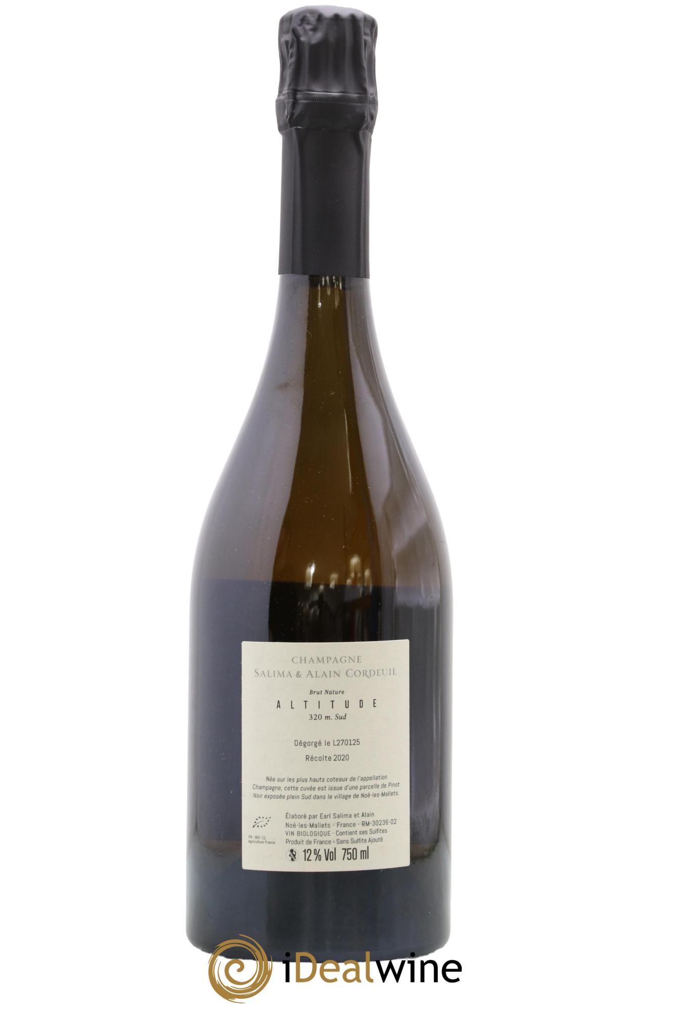 Brut Nature Altitude 320 Salima & Alain Cordeuil 2020 - Lotto di 1 bottiglia - 1