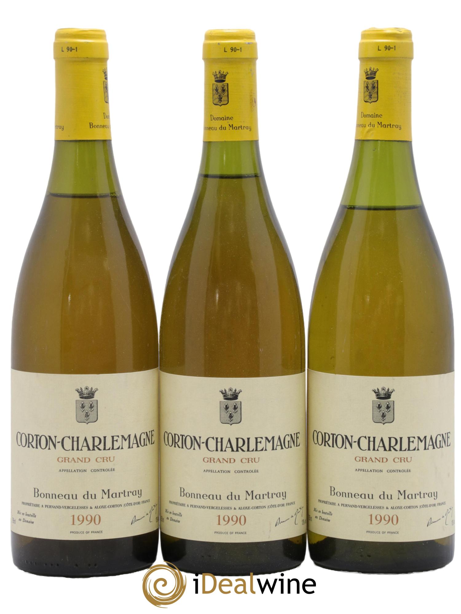 Corton-Charlemagne Grand Cru Bonneau du Martray (Domaine) 1990 - Lot de 3 bouteilles - 0