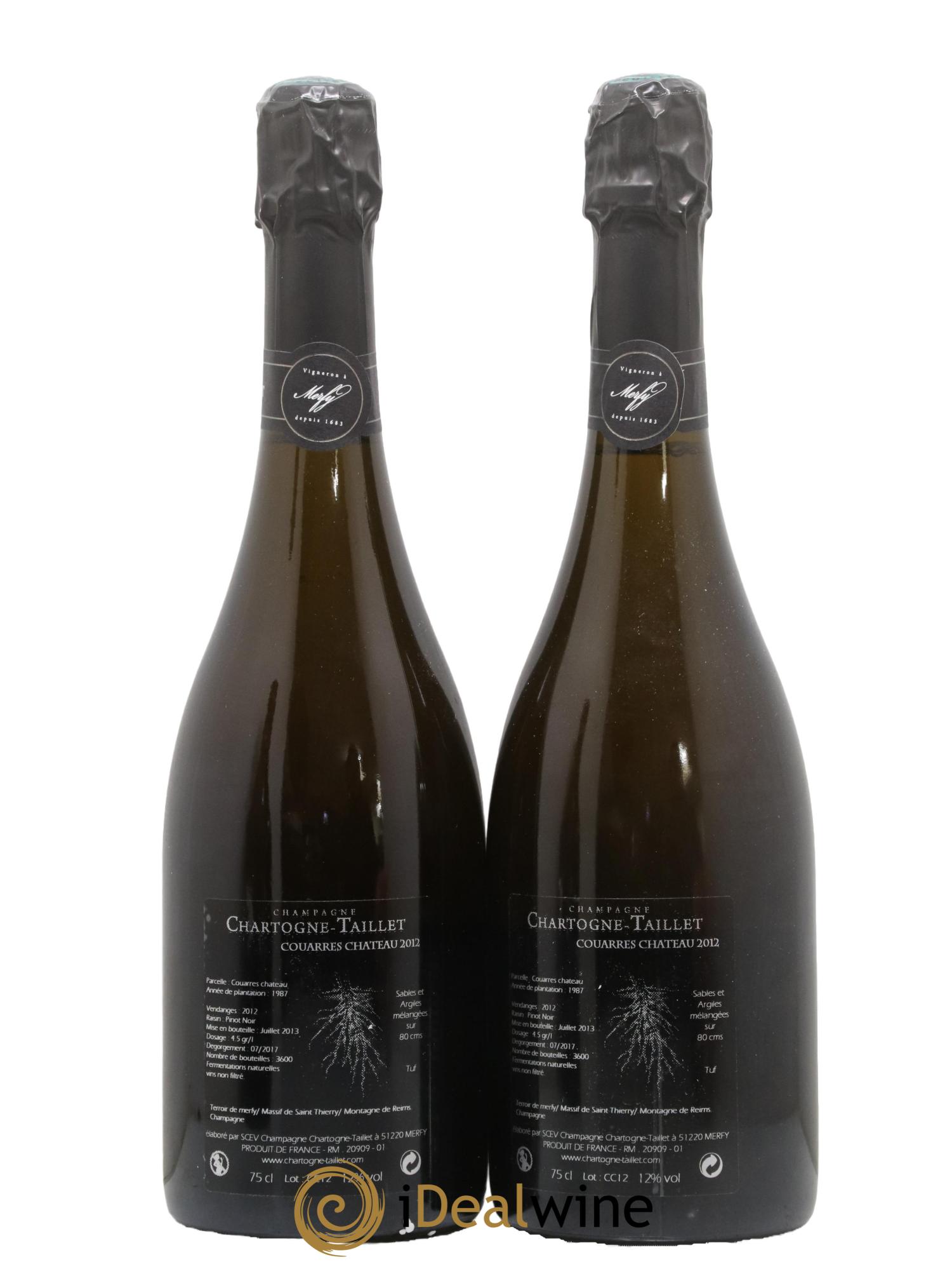 Les Couarres Château Extra-Brut Chartogne-Taillet 2012 - Lot de 2 bouteilles - 1