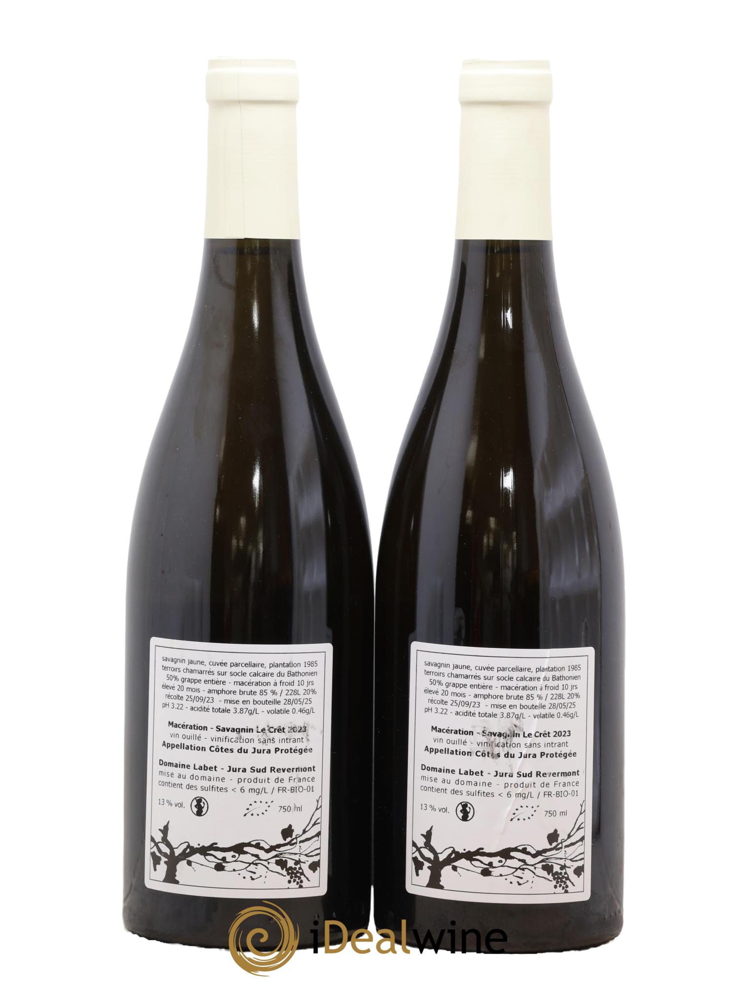 Côtes du  Jura Macération-Savagnin Le Crêt Labet (Domaine) 2023 - Lot of 2 bottles - 1