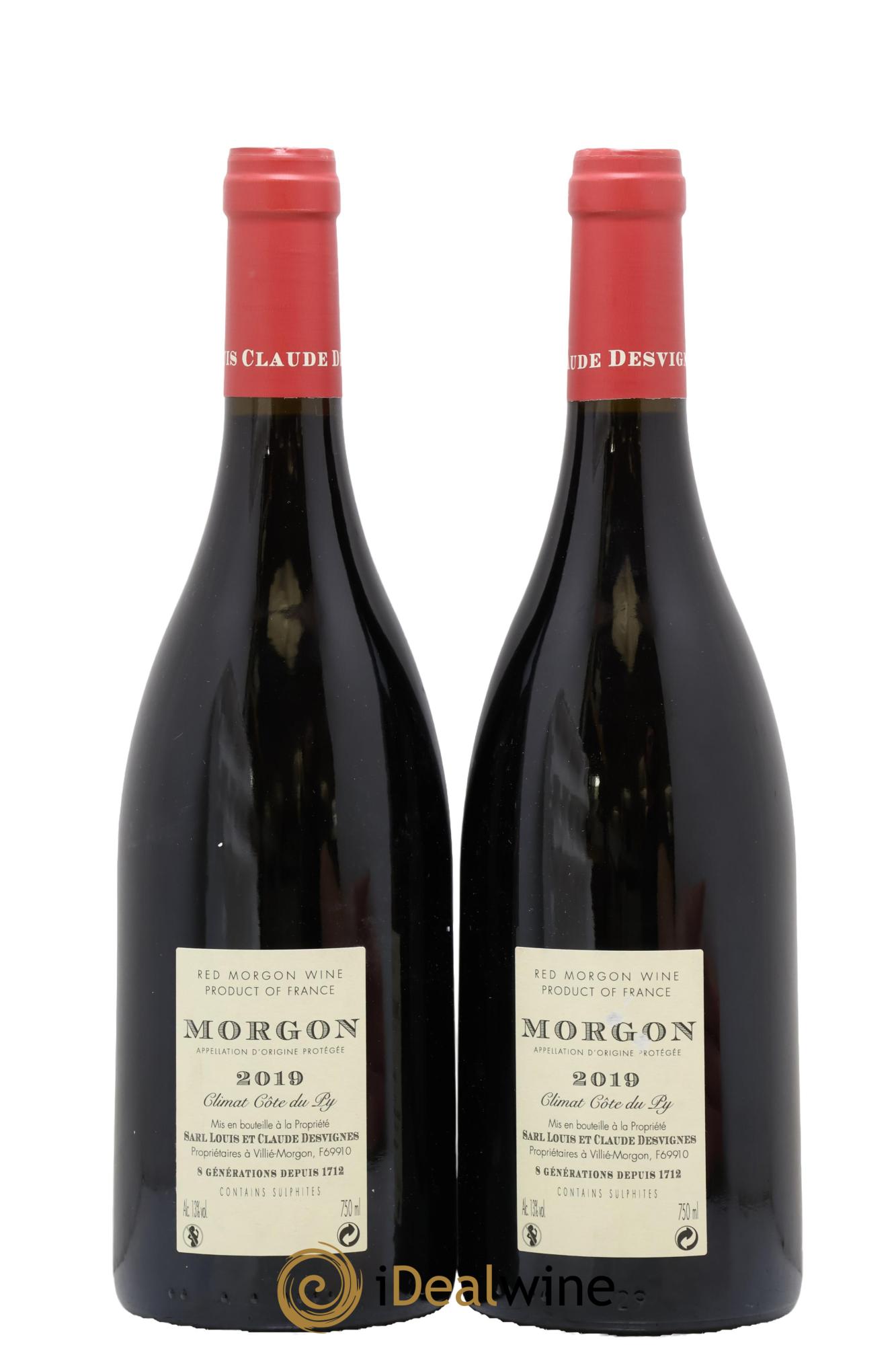 Morgon Côte de Py Javernières Louis-Claude Desvignes 2019 - Lot of 2 bottles - 1