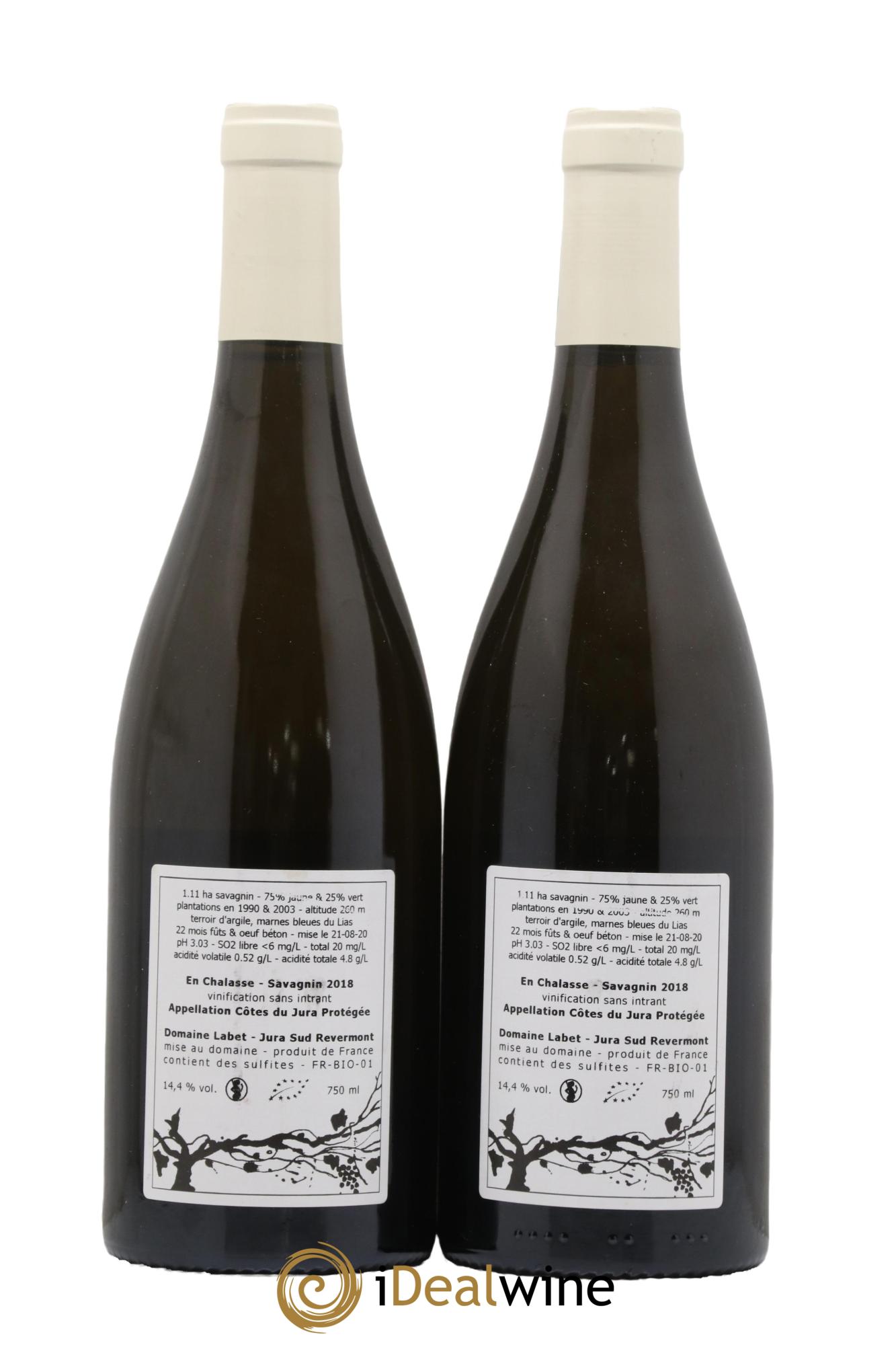 Côtes du Jura Fleur de Savagnin En Chalasse Romain - Julien - Charline Labet 2018 - Lot de 2 bouteilles - 1