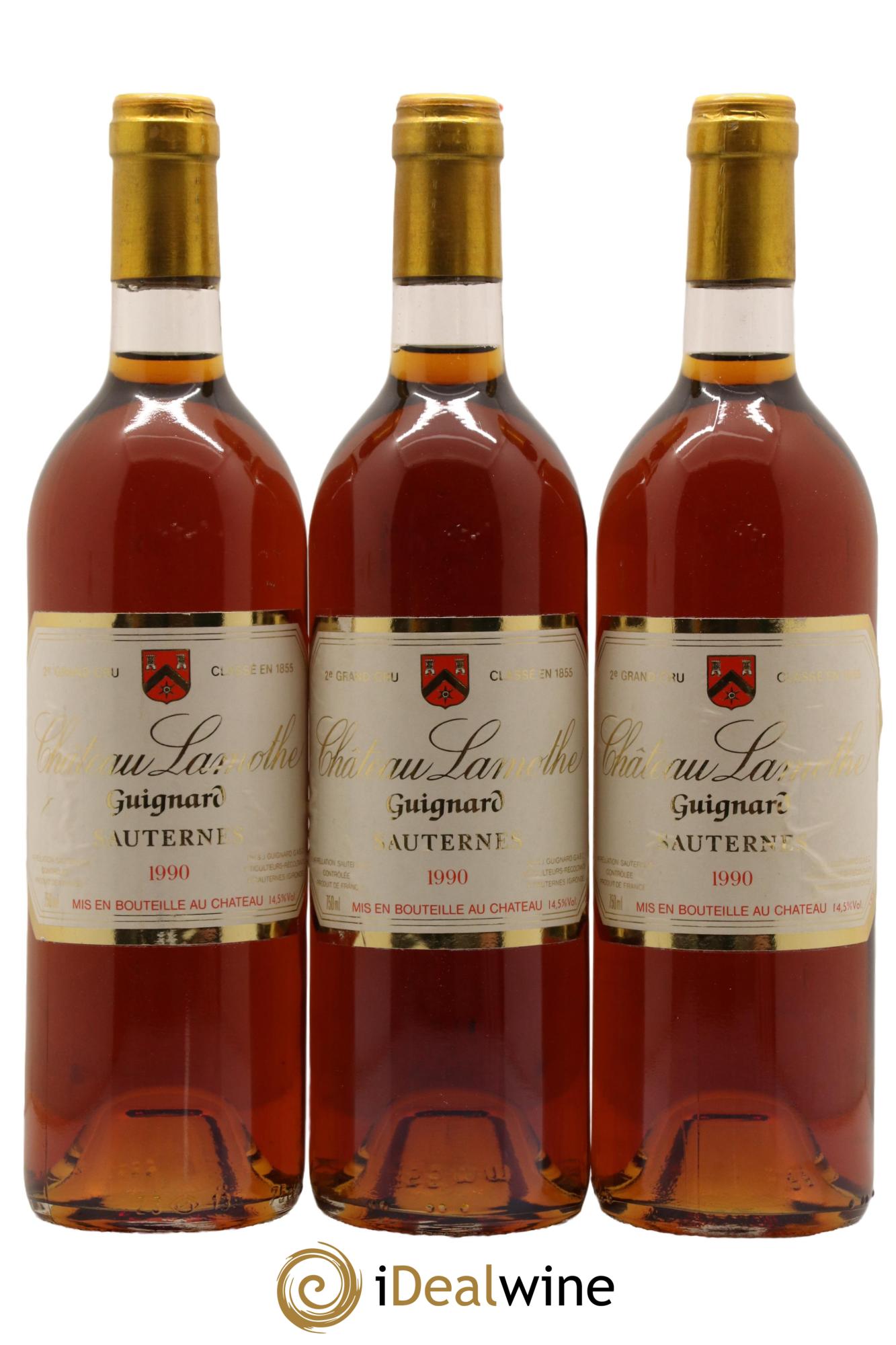 Château Lamothe Guignard 2ème Grand Cru Classé 1990 - Lotto di 3 bottiglie - 0
