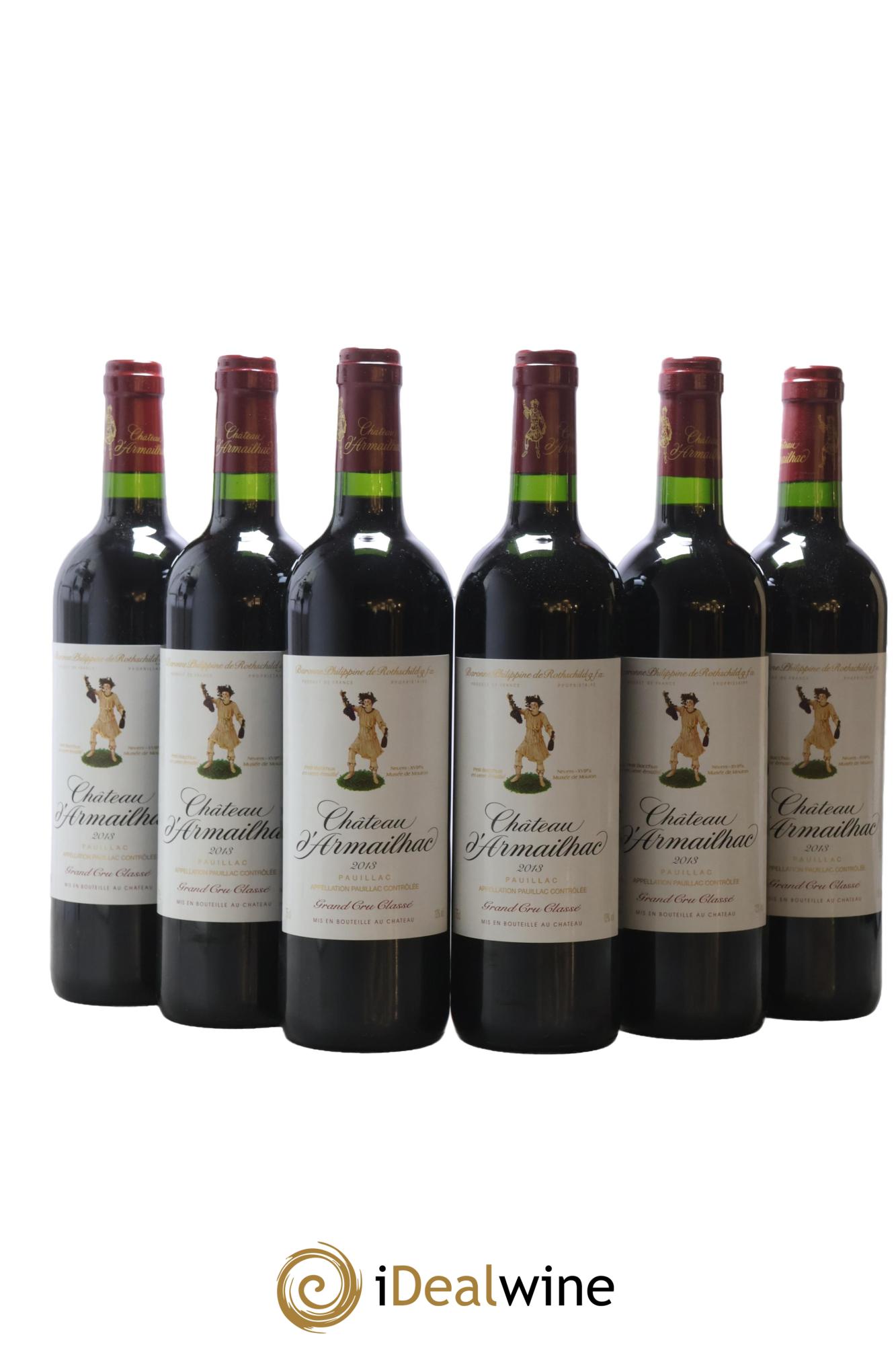 Château d' Armailhac - Mouton Baron(ne) Philippe 5ème Grand Cru Classé 2013 - Posten von 6 Flaschen - 0