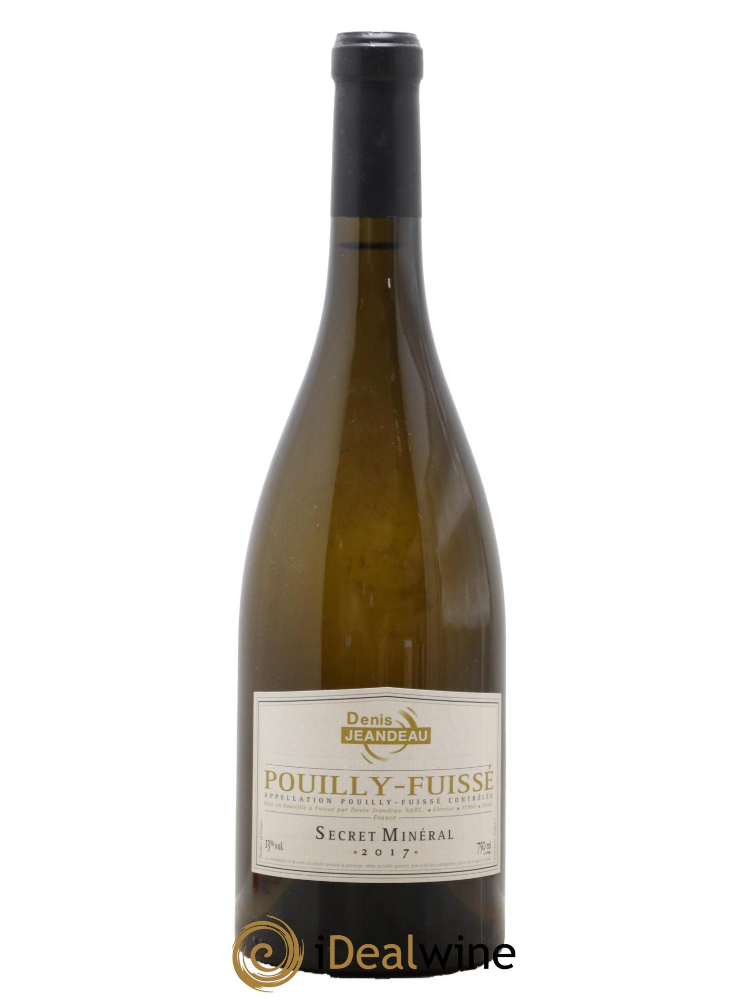 Pouilly-Fuissé Secret Minéral Denis Jeandeau 2017 - Lot de 1 bouteille - 0