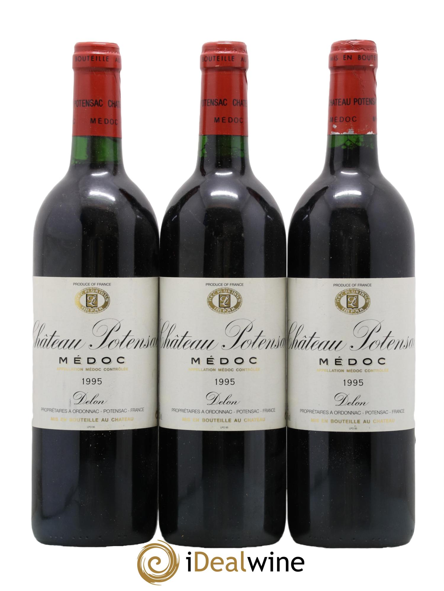 Château Potensac 1995 - Lot de 3 bouteilles - 0