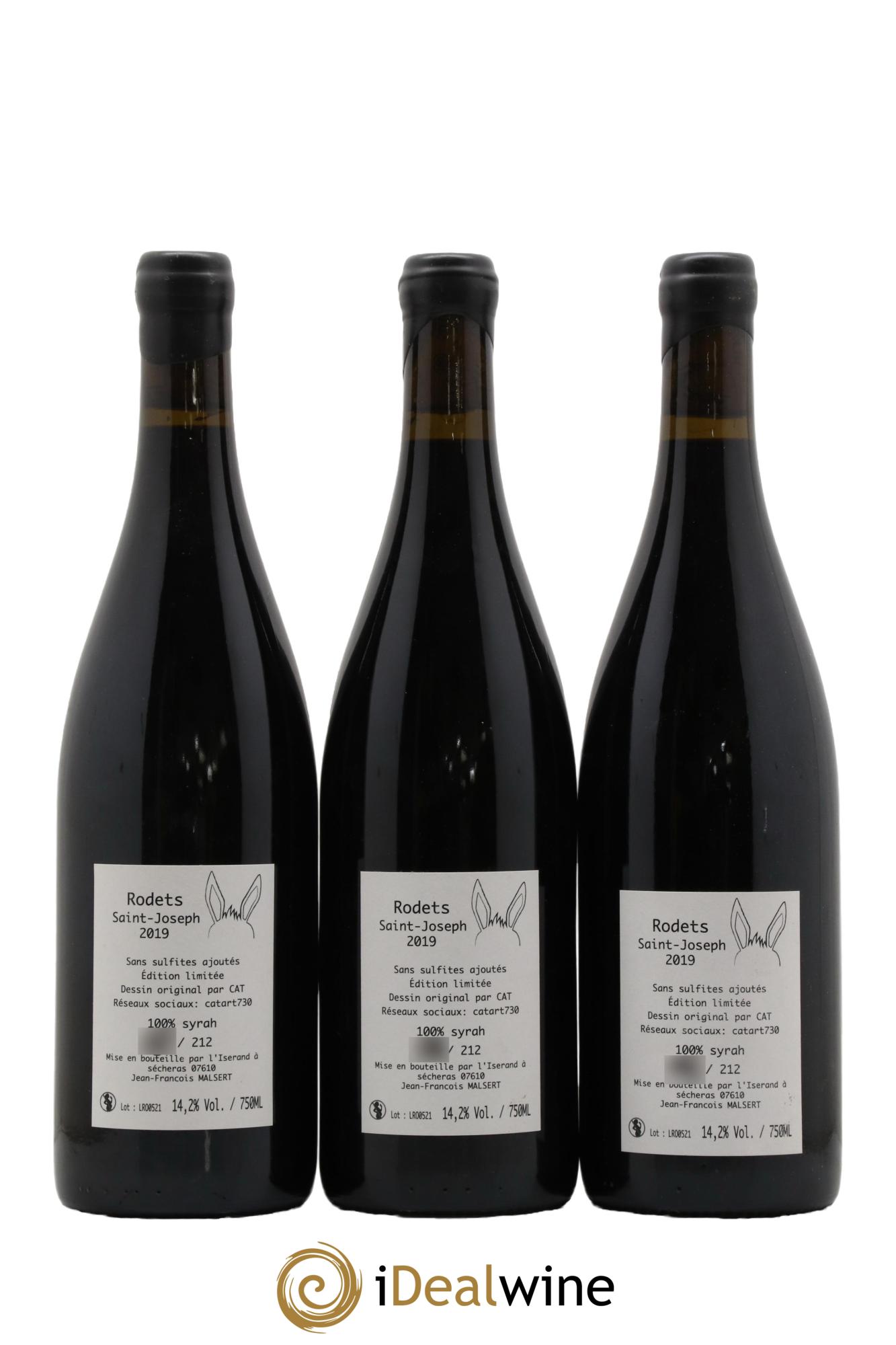 Saint-Joseph Rodets Jf Malsert 2019 - Lot de 3 bouteilles - 1