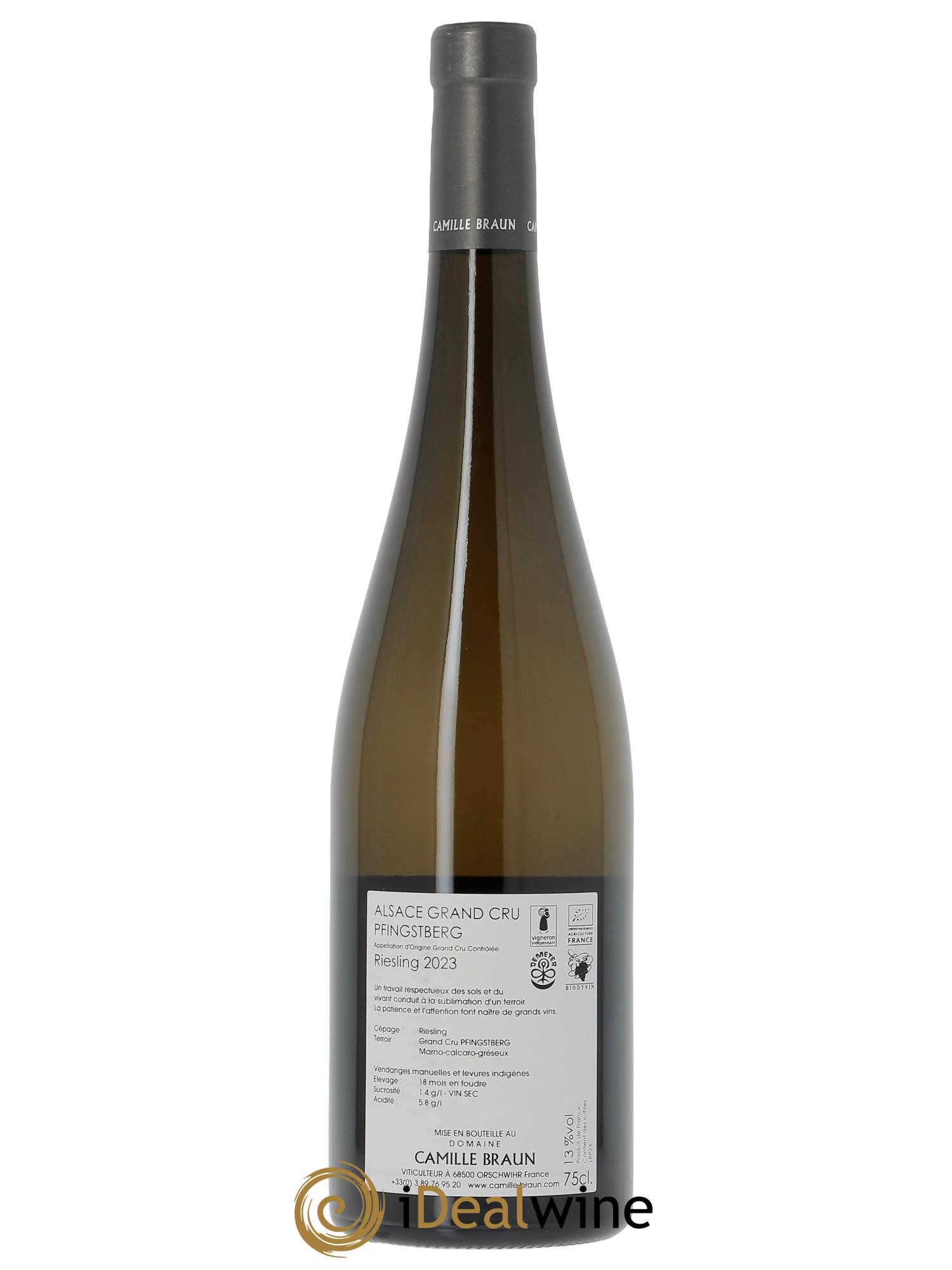 Alsace Grand Cru Pfintsberg Riesling Camille Braun (Domaine)  2023 - Lot of 1 bottle - 1