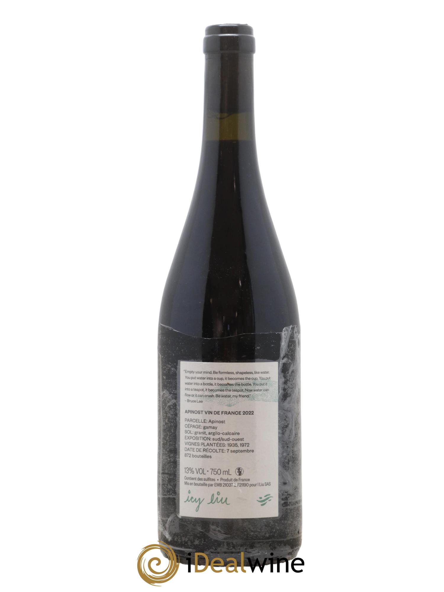 Vin de France Apinost Icy liu 2022 - Lot de 1 bouteille - 1