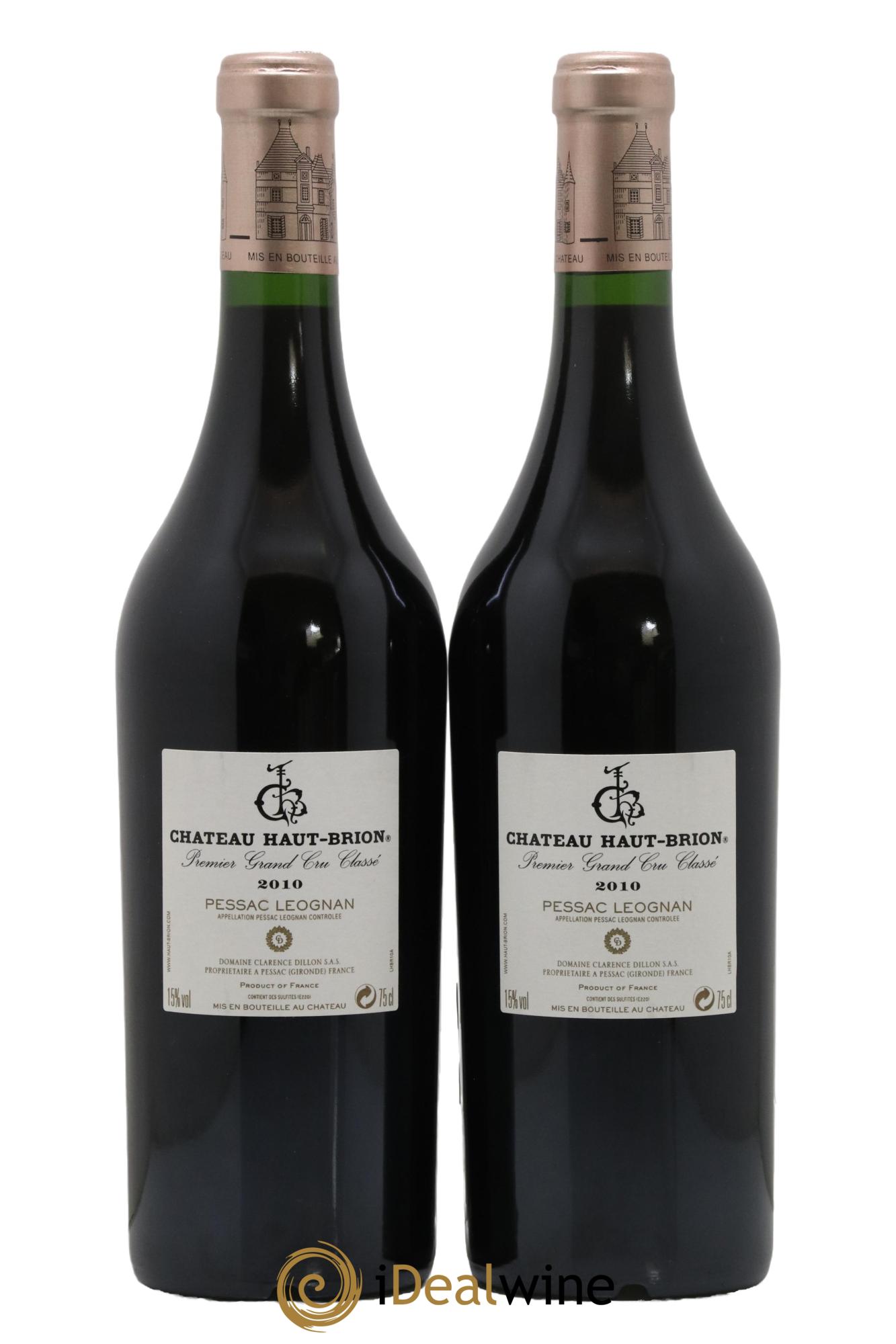 Château Haut Brion 1er Grand Cru Classé 2010 - Lot de 2 bouteilles - 1