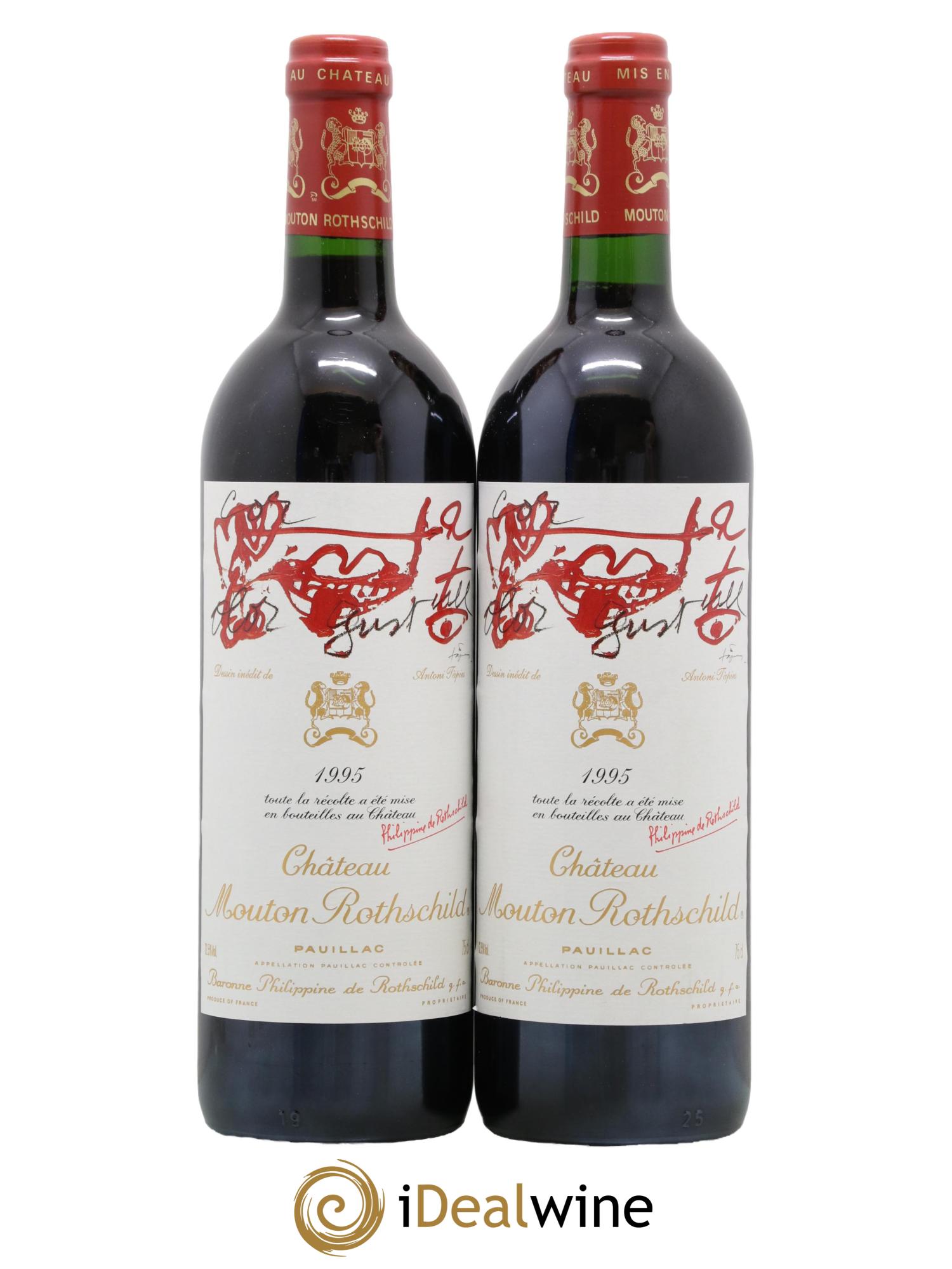 Château Mouton Rothschild 1er Grand Cru Classé 1995 - Lot de 2 bouteilles - 0