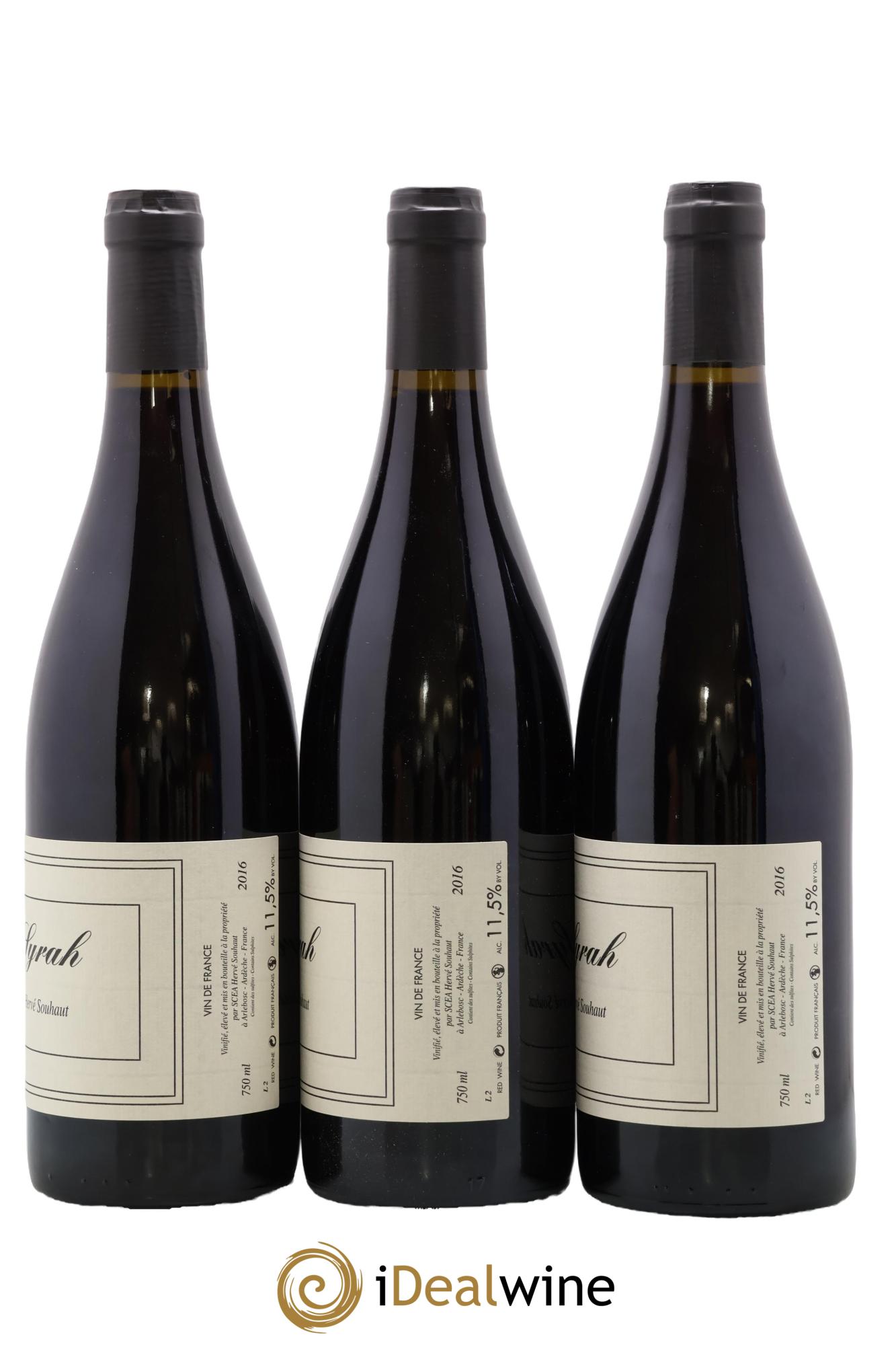 Vin de France Syrah Hervé Souhaut - Domaine Romaneaux-Destezet 2016 - Lot de 3 bouteilles - 1