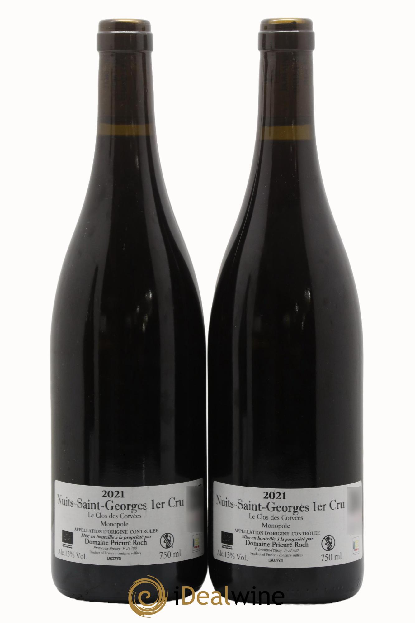 Nuits-Saint-Georges 1er Cru Le Clos des Corvées Vieilles Vignes Prieuré Roch 2021 - Lot de 2 bouteilles - 1